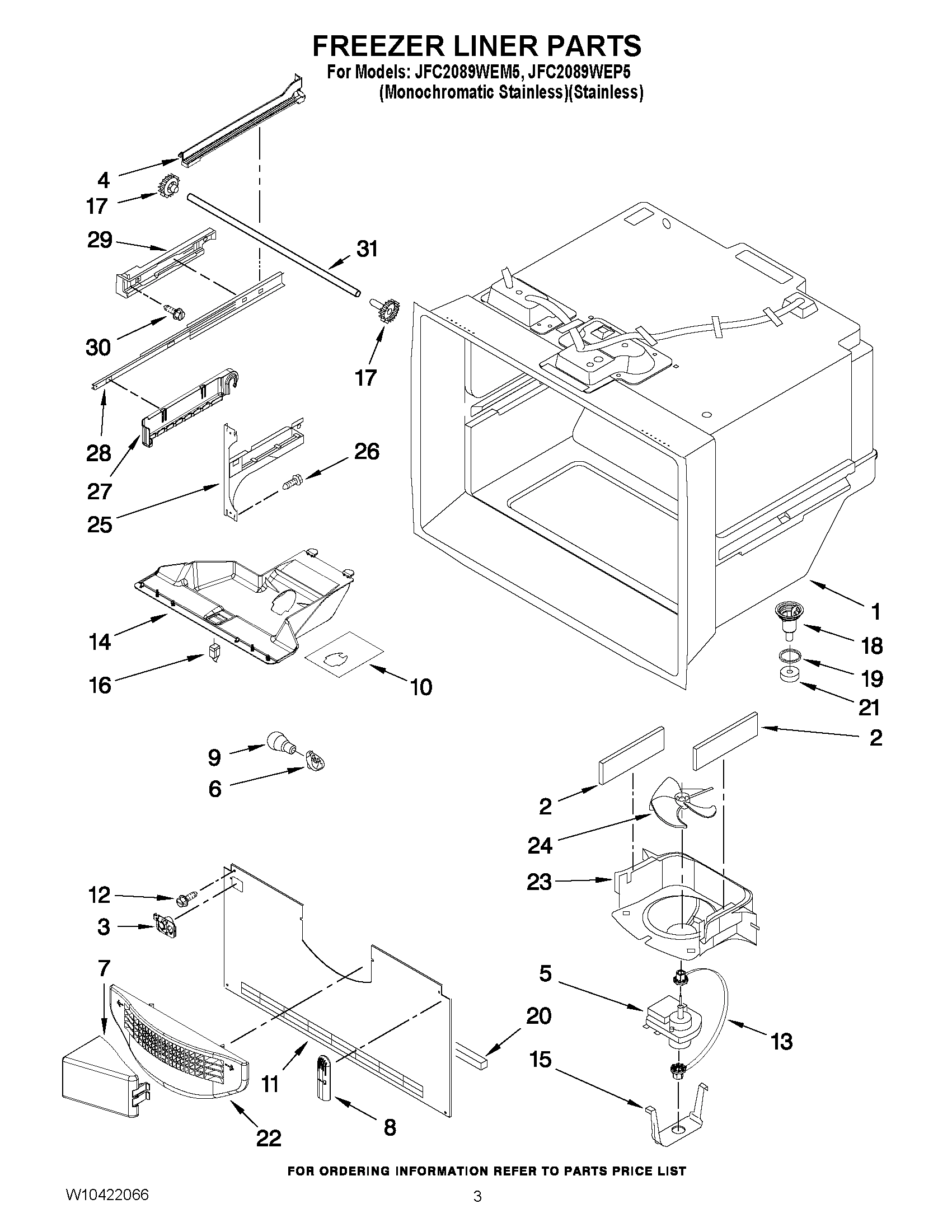 02 - FREEZER LINER PARTS