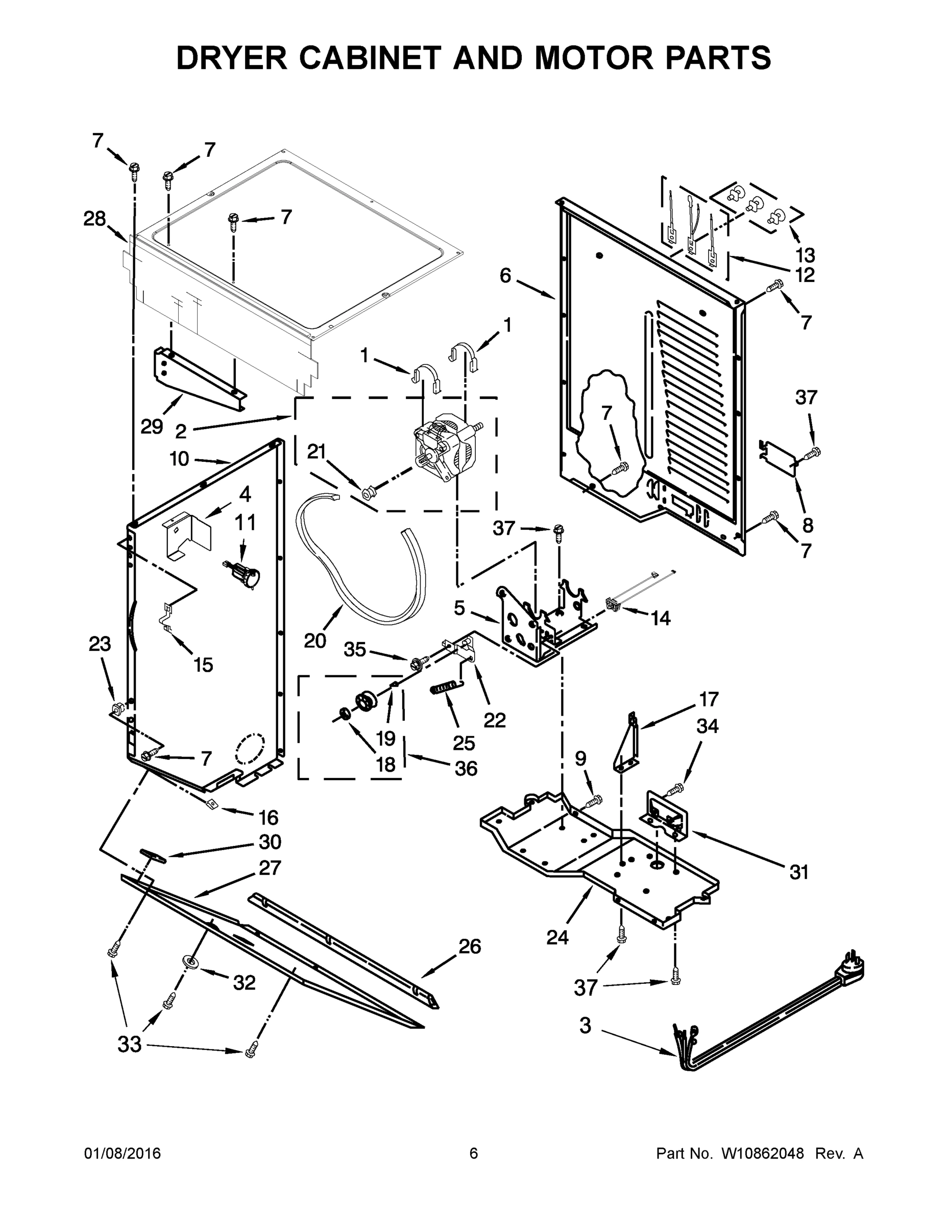 04 - DRYER CABINET AND MOTOR PARTS