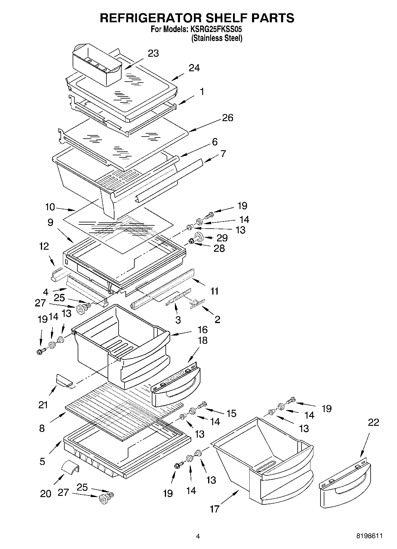 03 - REFRIGERATOR SHELF PARTS