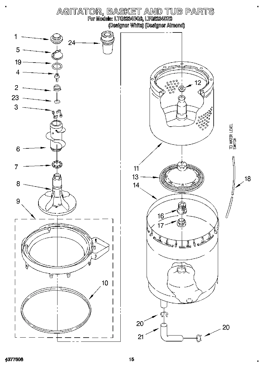 10 - AGITATOR, BASKET AND TUB