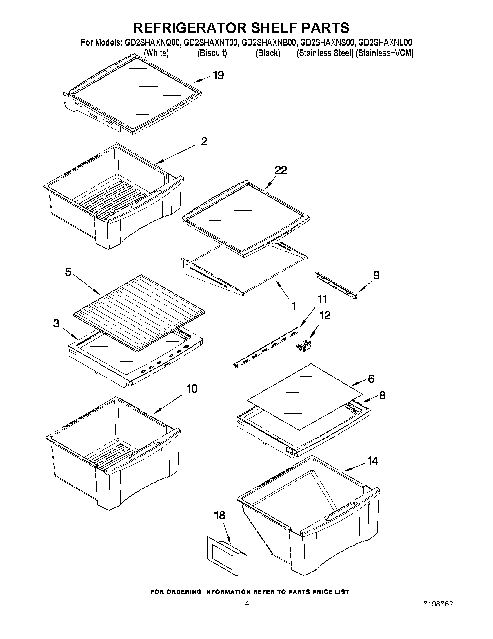 03 - REFRIGERATOR SHELF PARTS