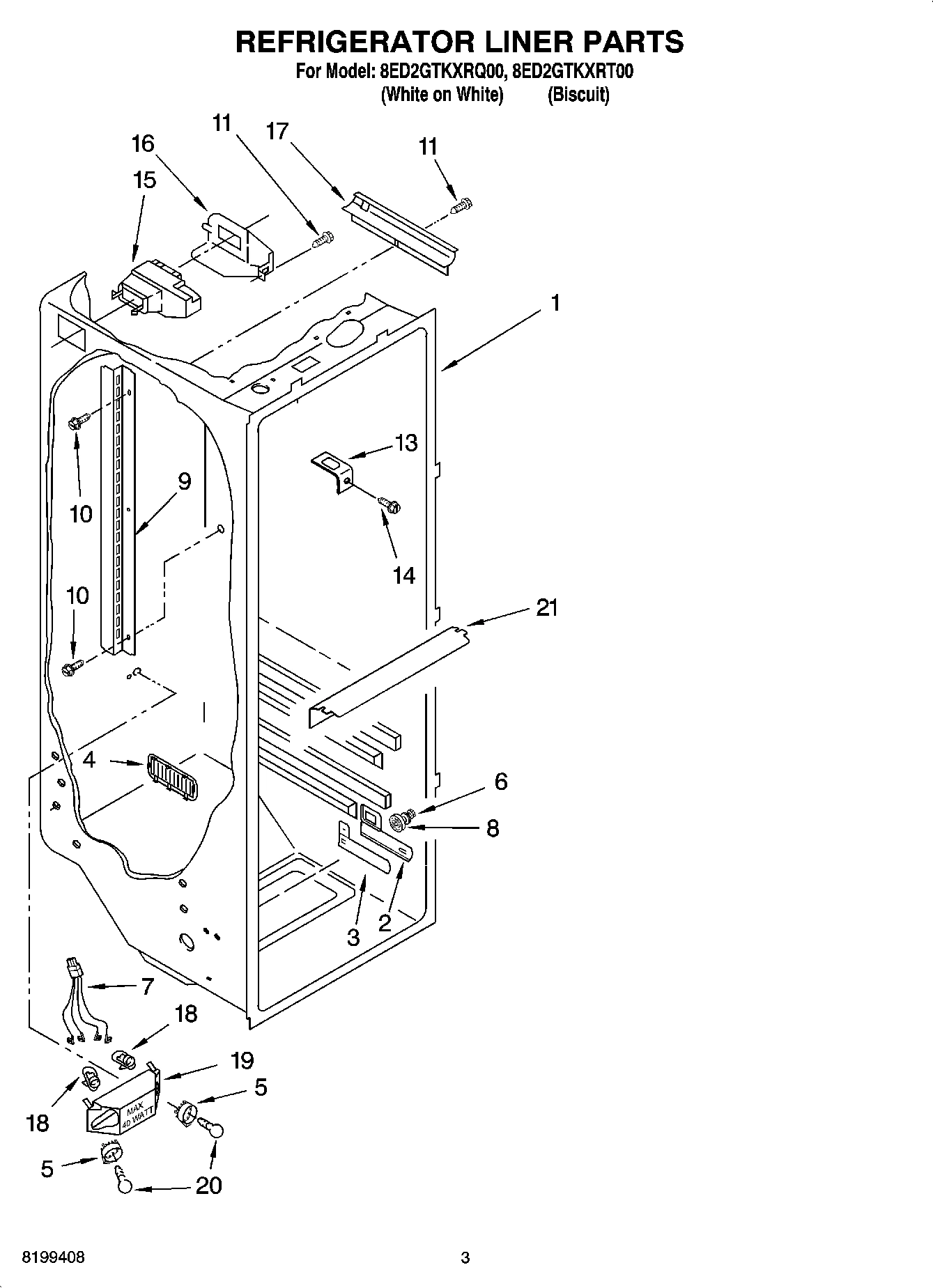 02 - REFRIGERATOR LINER PARTS