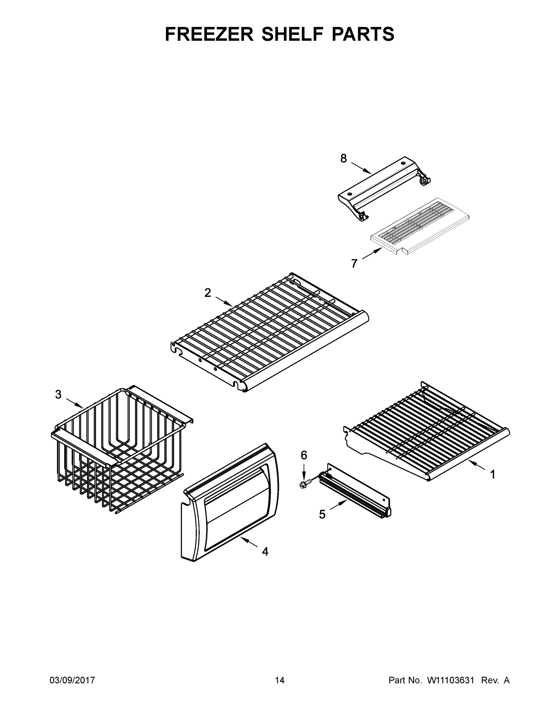 08 - FREEZER SHELF PARTS