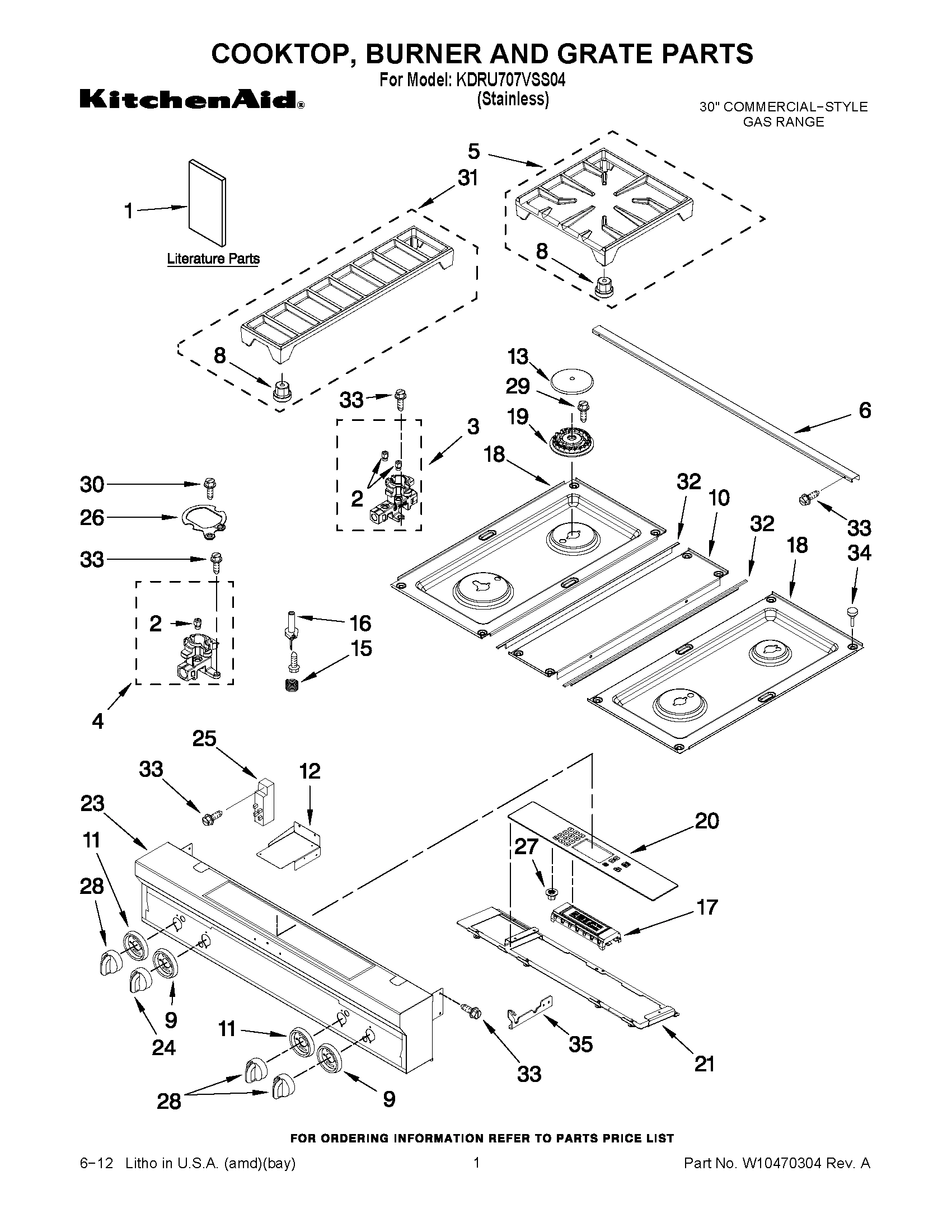 01 - COOKTOP, BURNER AND GRATE PARTS