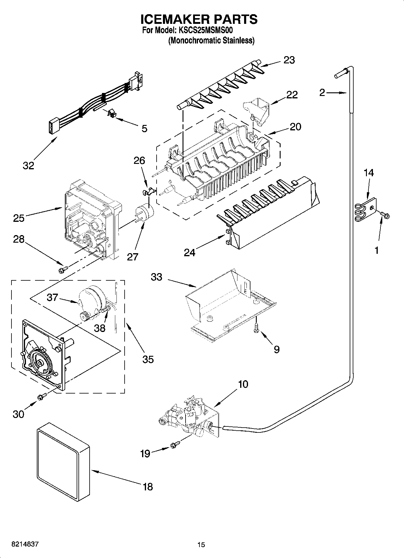 10 - ICEMAKER PARTS, OPTIONAL PARTS (NOT INCLUDED)