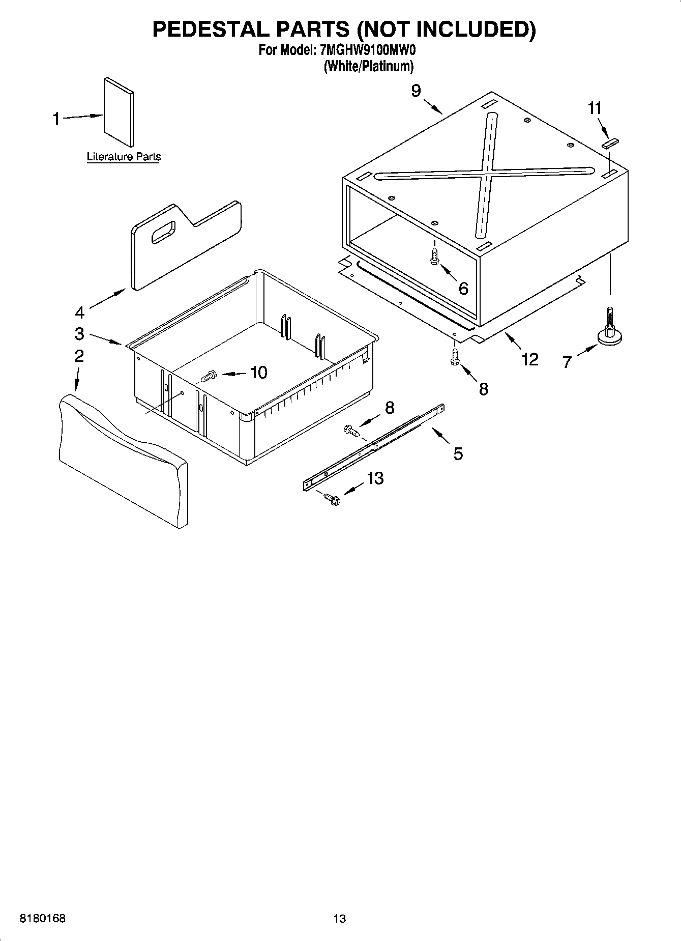 07 - PEDESTAL PARTS (NOT INCLUDED), OPTIONAL PARTS (NOT INCLUDED)