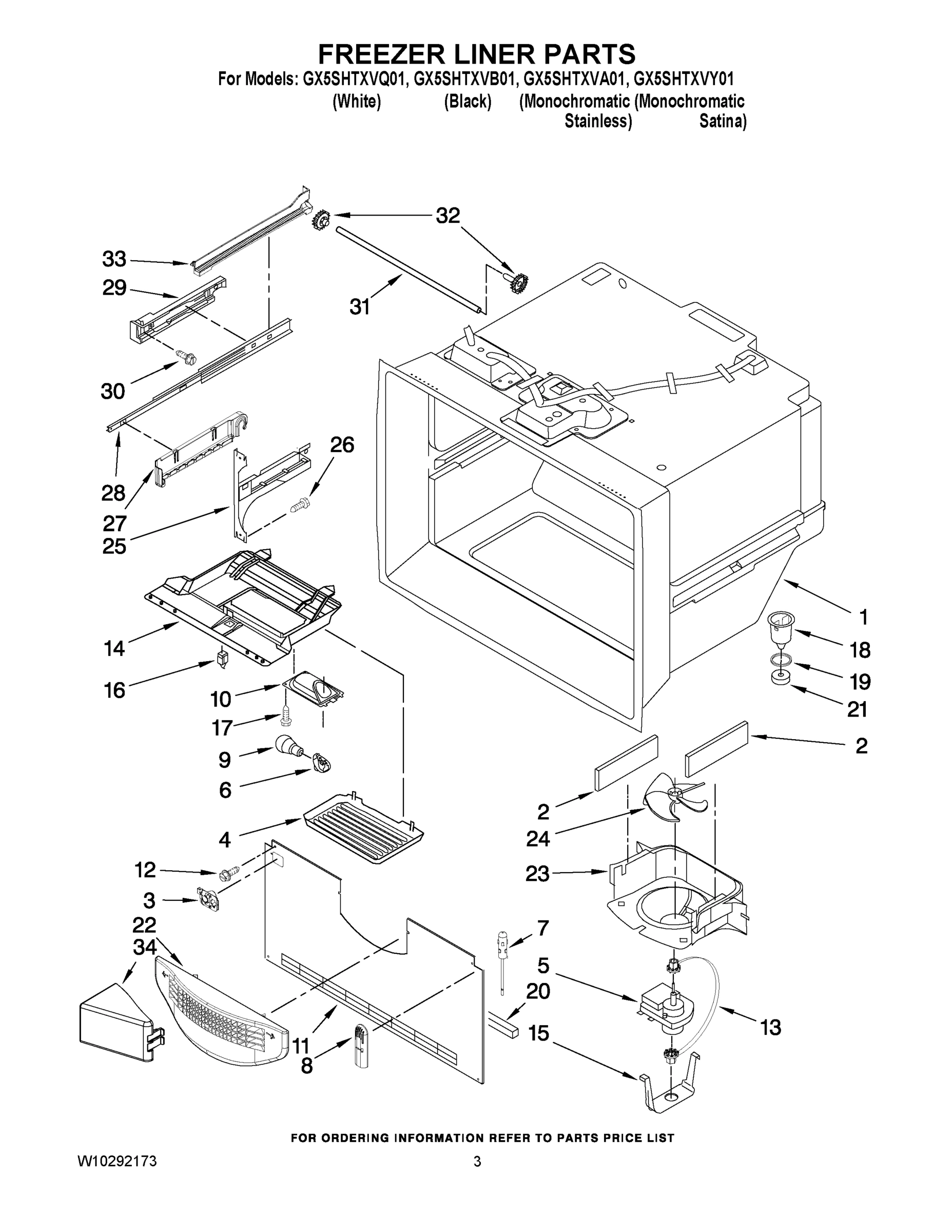02 - FREEZER LINER PARTS