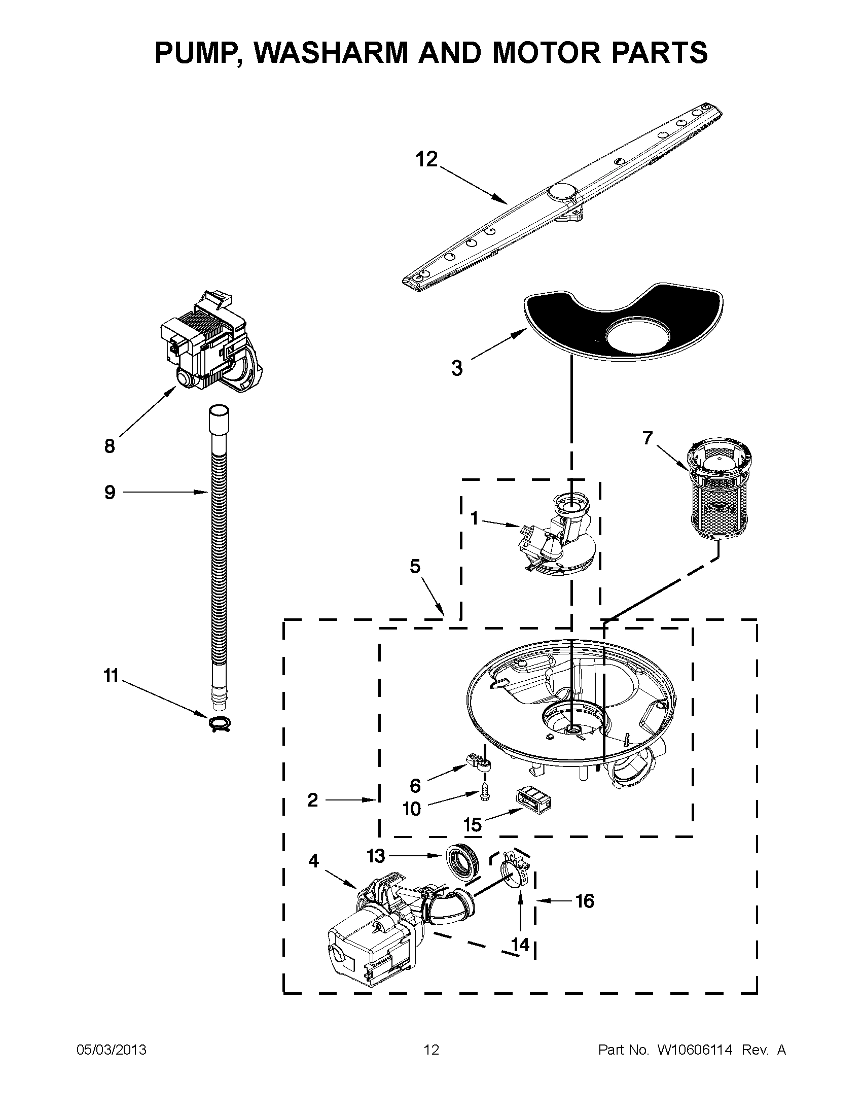 06 - PUMP, WASHARM AND MOTOR PARTS