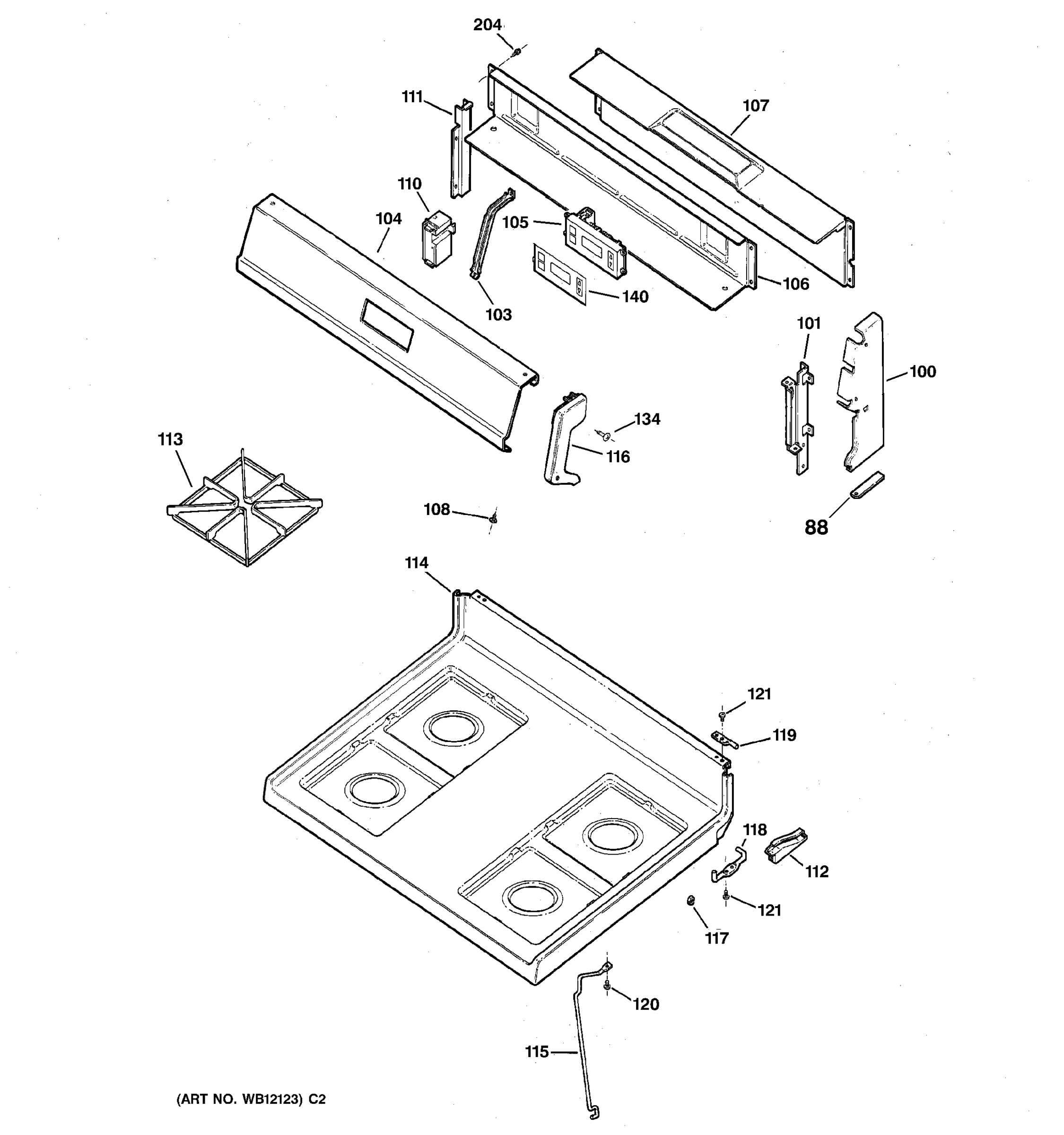 CONTROL PANEL & COOKTOP
