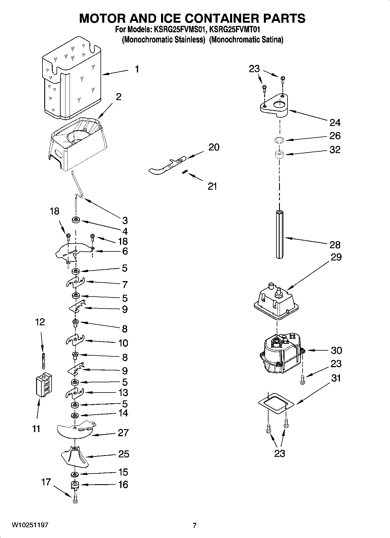 05 - MOTOR AND ICE CONTAINER PARTS