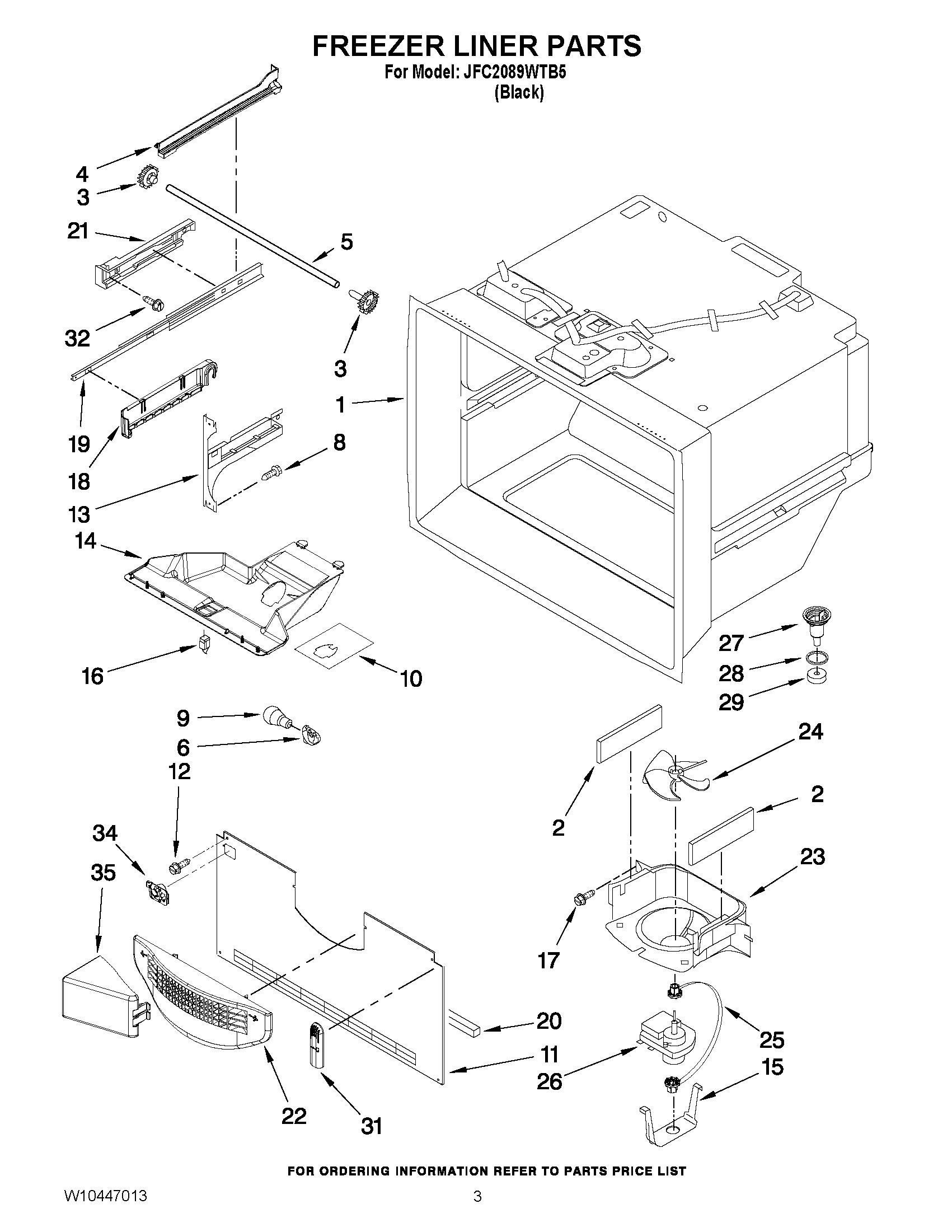 02 - FREEZER LINER PARTS