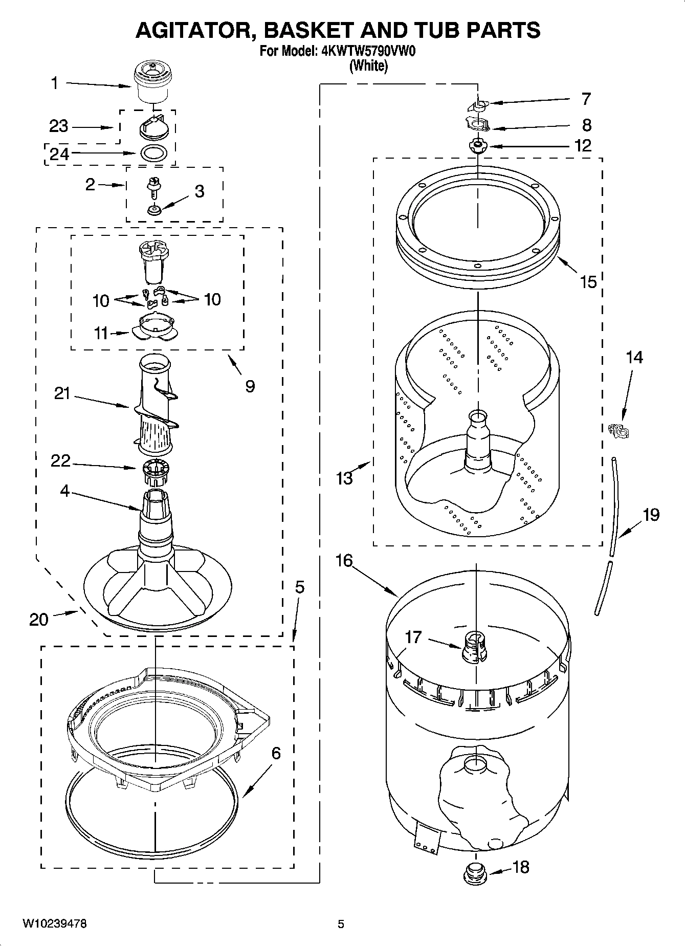03 - AGITATOR, BASKET AND TUB PARTS