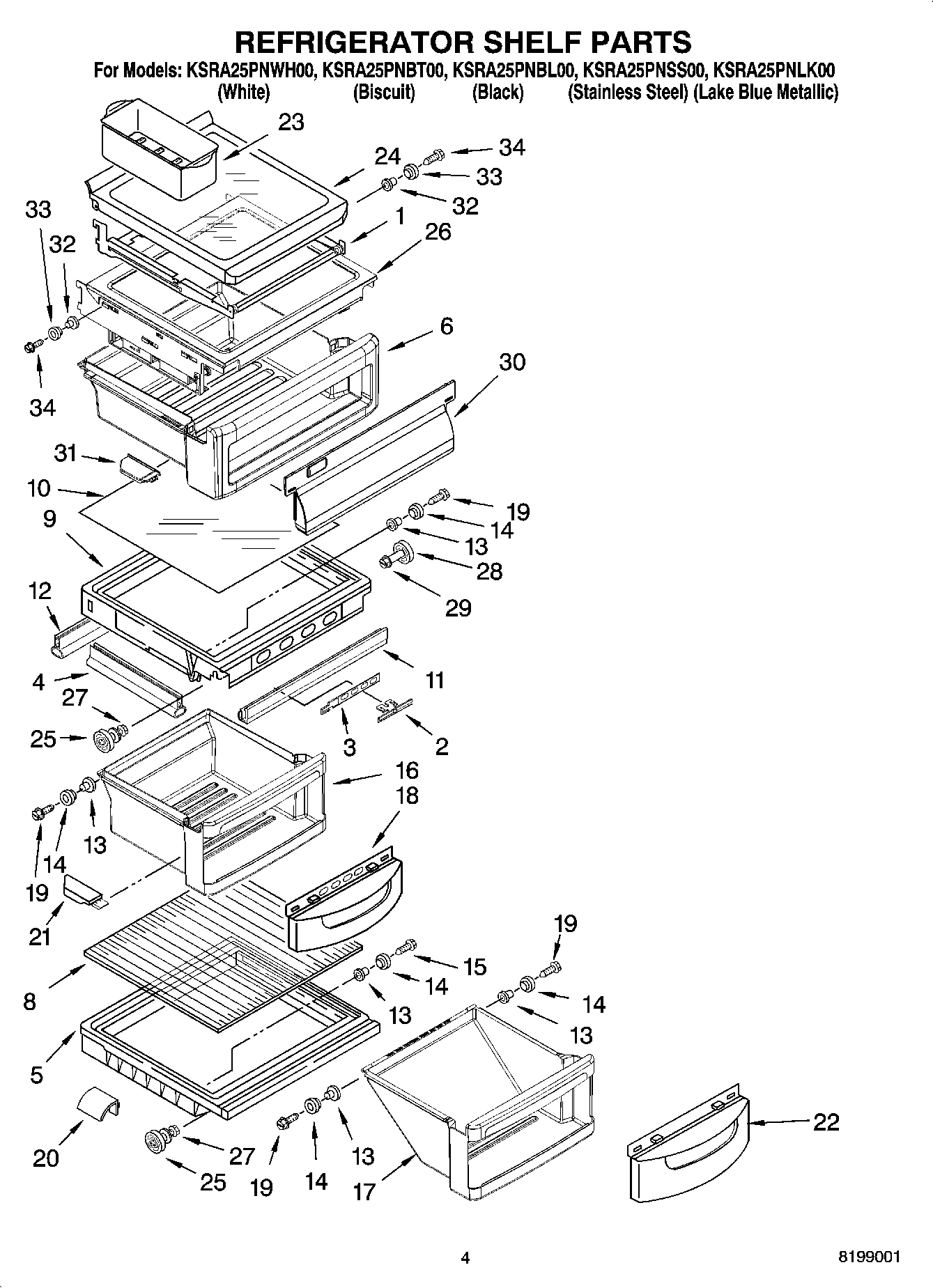 03 - REFRIGERATOR SHELF PARTS