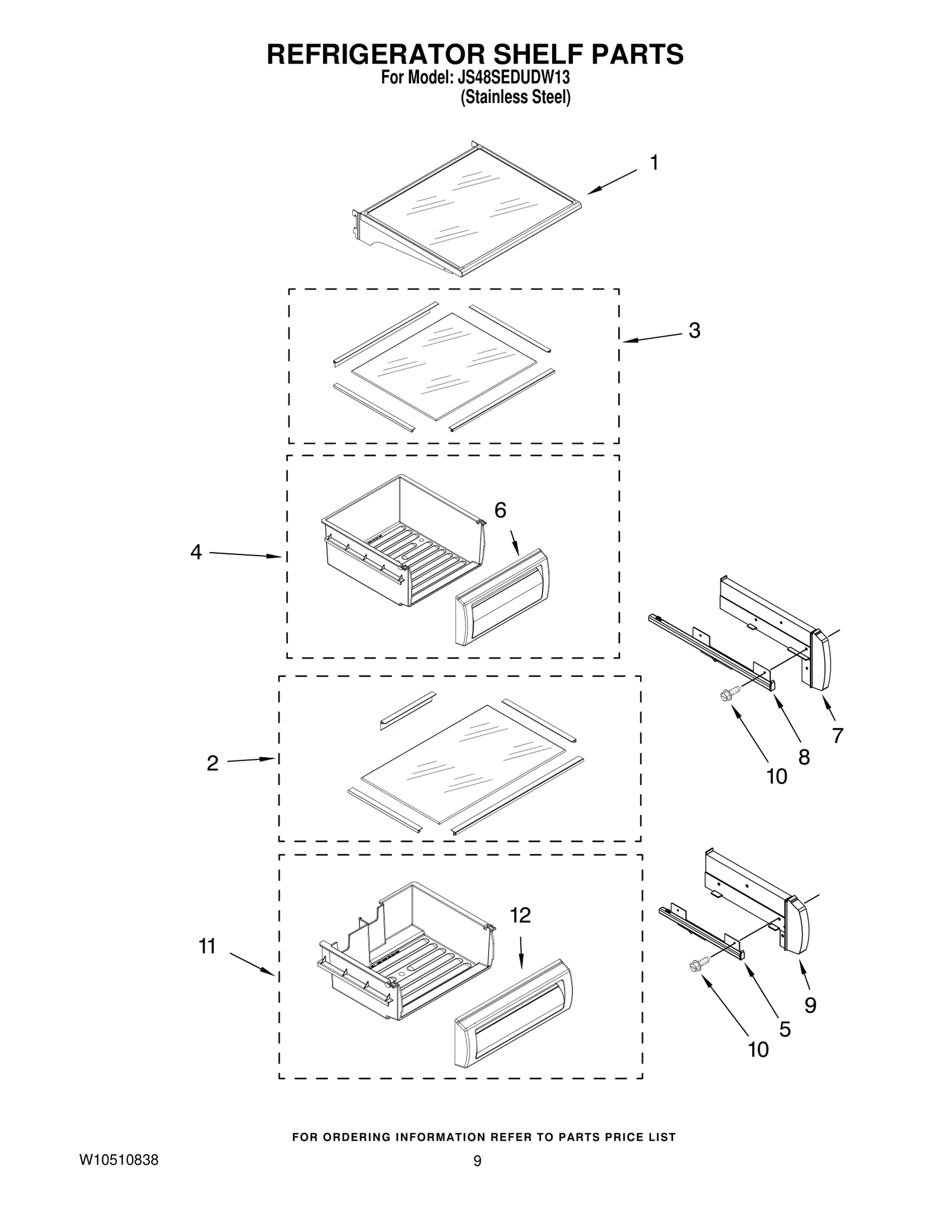 REFRIGERATOR SHELF PARTS