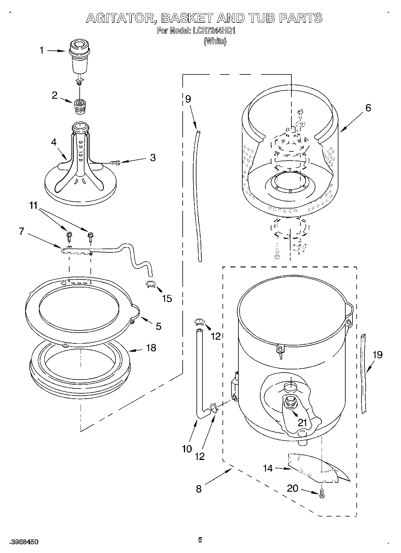 03 - AGITATOR, BASKET AND TUB