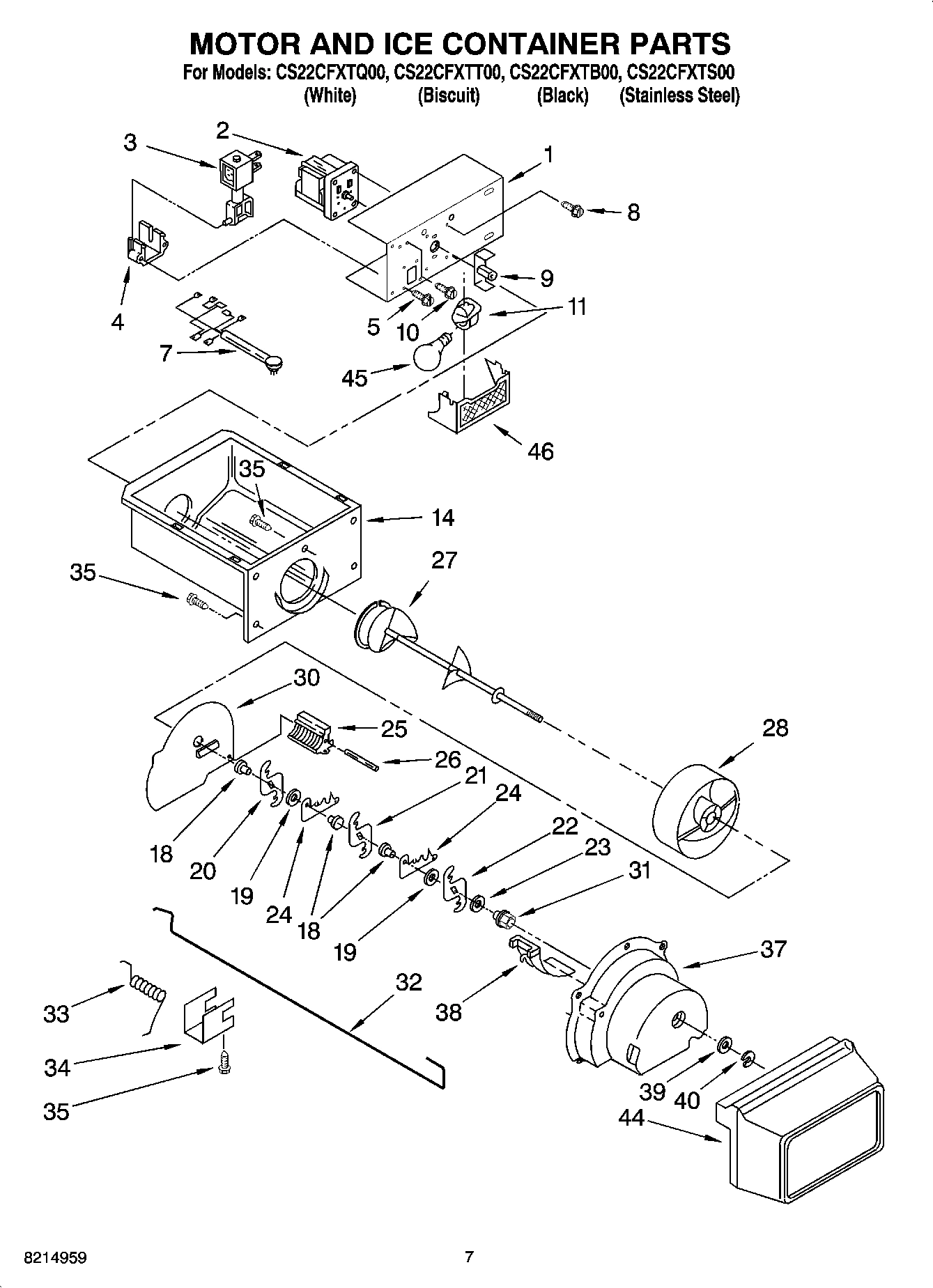 05 - MOTOR AND ICE CONTAINER PARTS