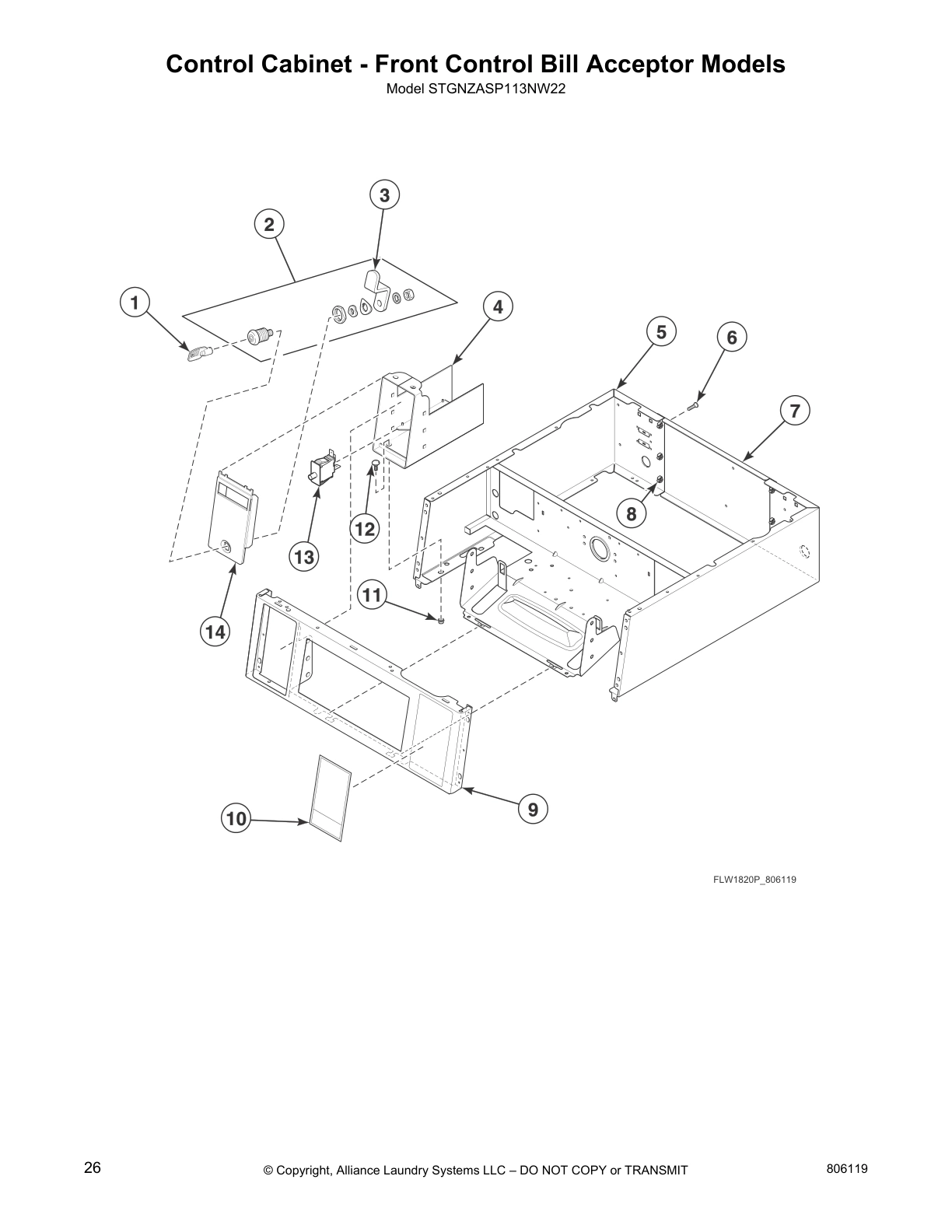 Control Cabinet - Front Control Bill Acceptor Models