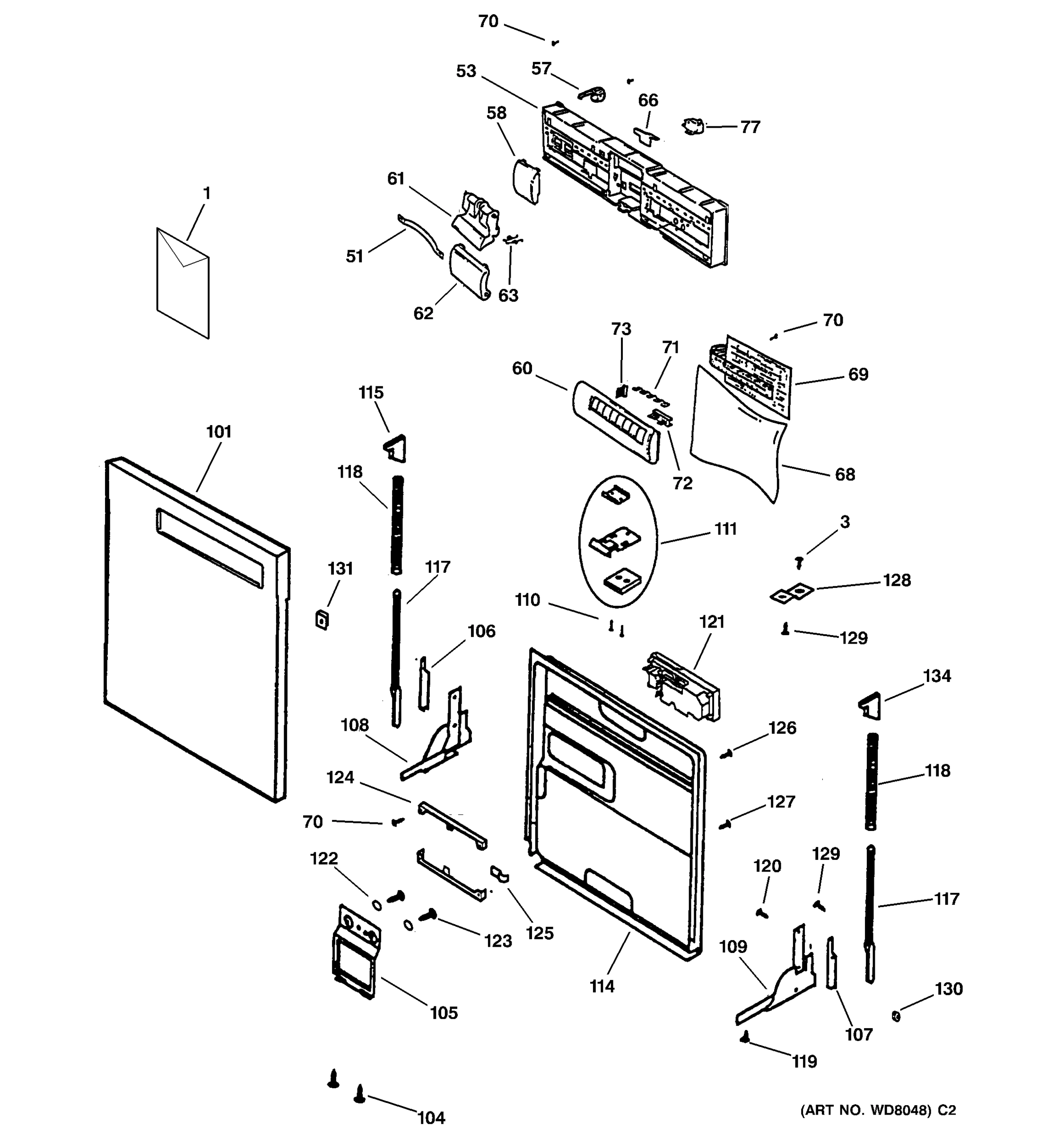 ESCUTCHEON & DOOR ASSEMBLY