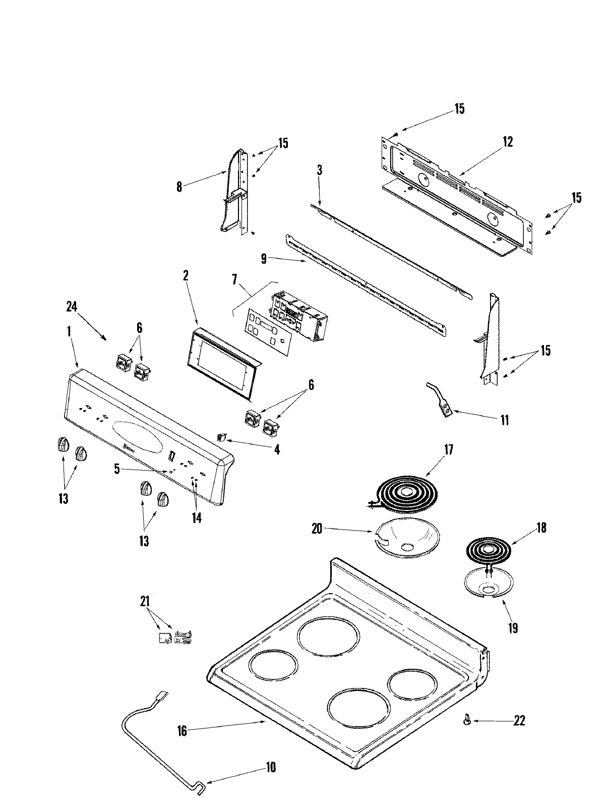 02 - CONTROL PANEL/TOP ASSEMBLY