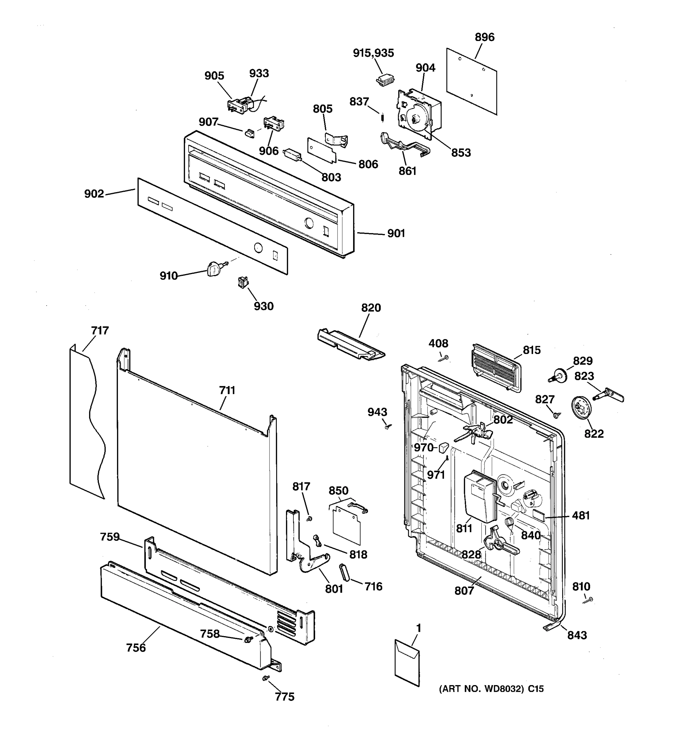 ESCUTCHEON & DOOR ASSEMBLY