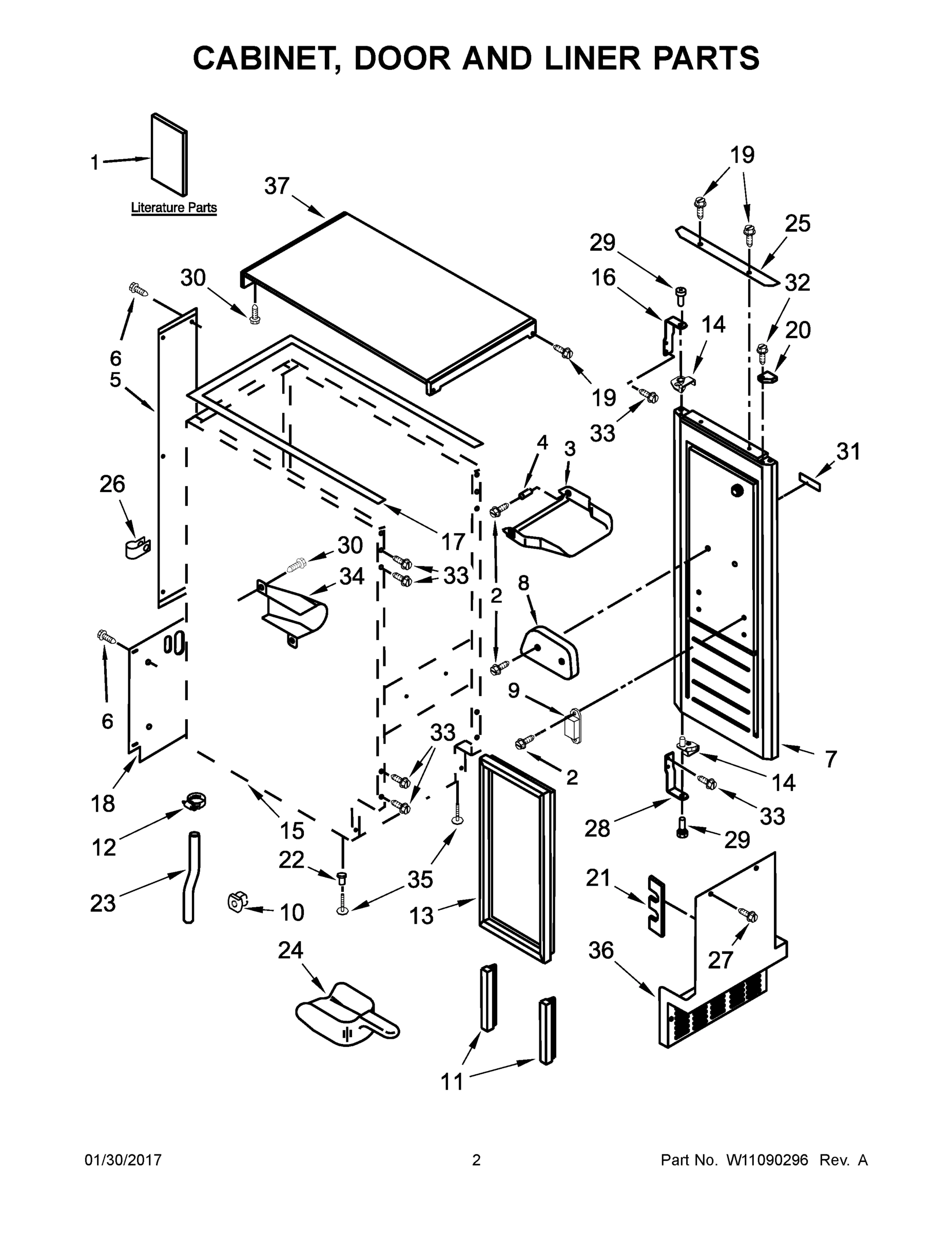 02 - CABINET, DOOR AND LINER PARTS