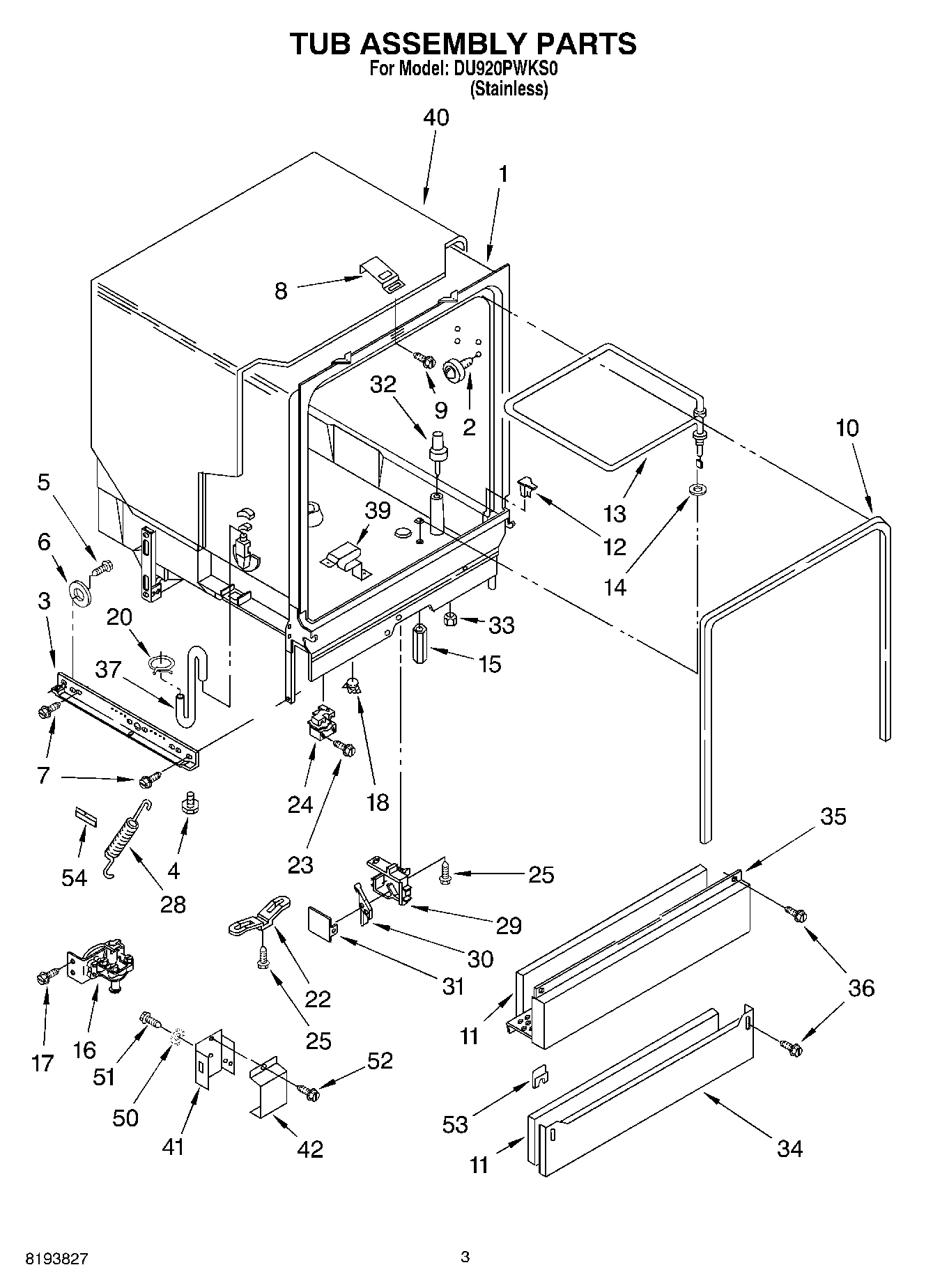 03 - TUB ASSEMBLY PARTS