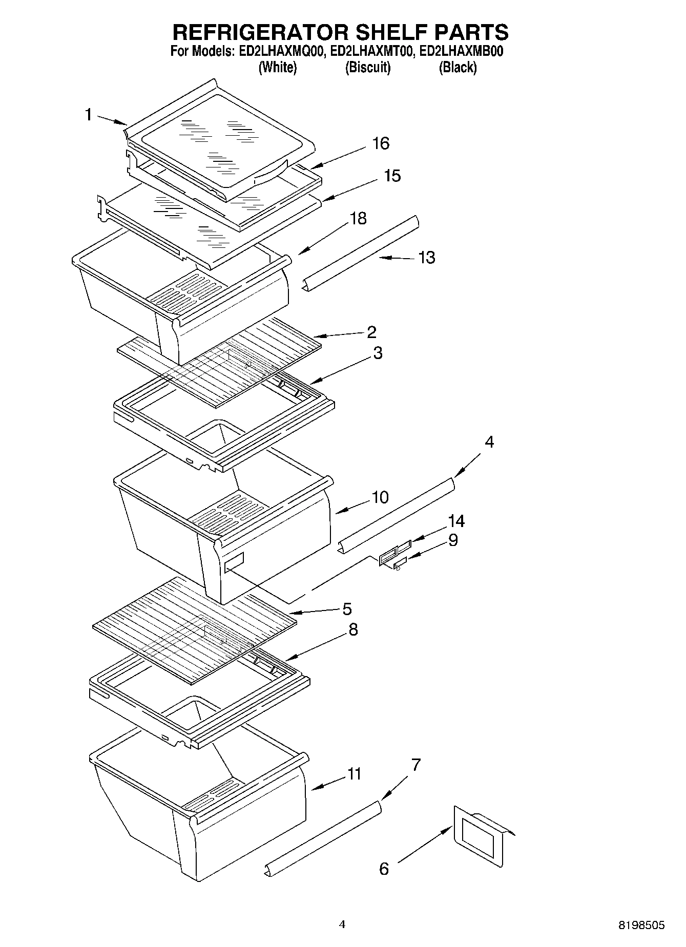 03 - REFRIGERATOR SHELF PARTS
