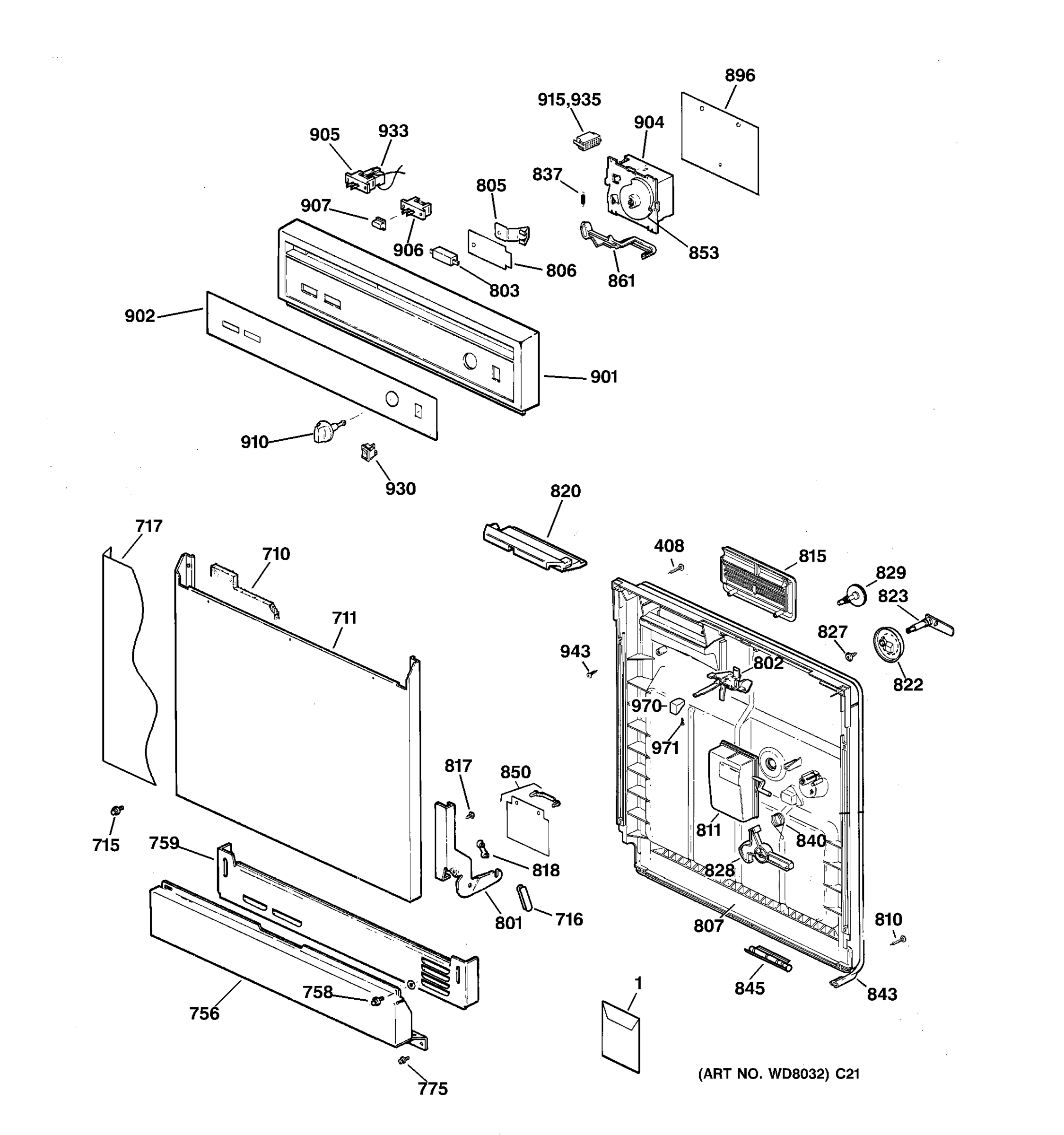 ESCUTCHEON & DOOR ASSEMBLY