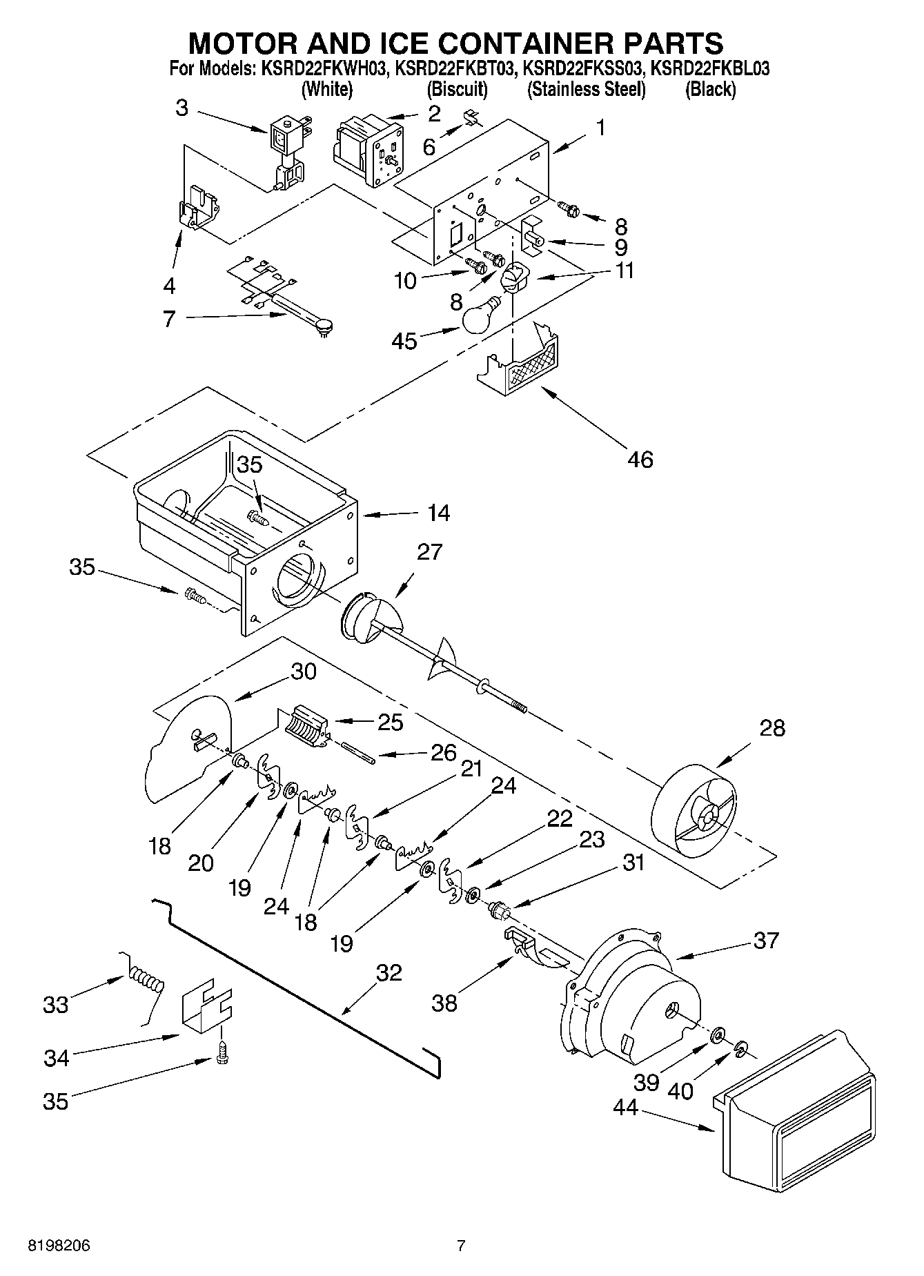 05 - MOTOR AND ICE CONTAINER PARTS
