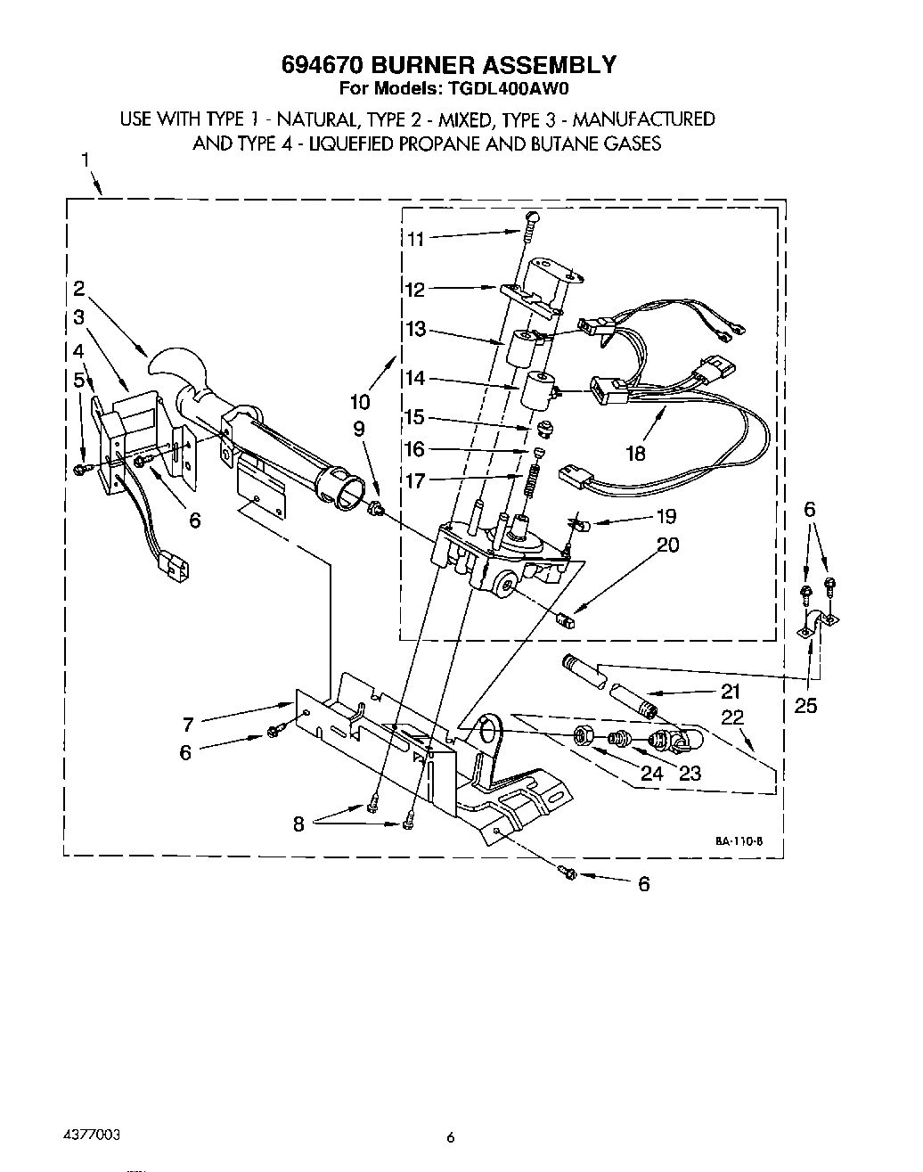 04 - 694670 BURNER ASSEMBLY