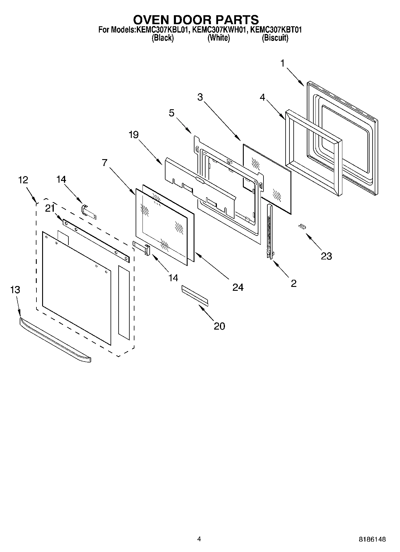 04 - OVEN DOOR PARTS