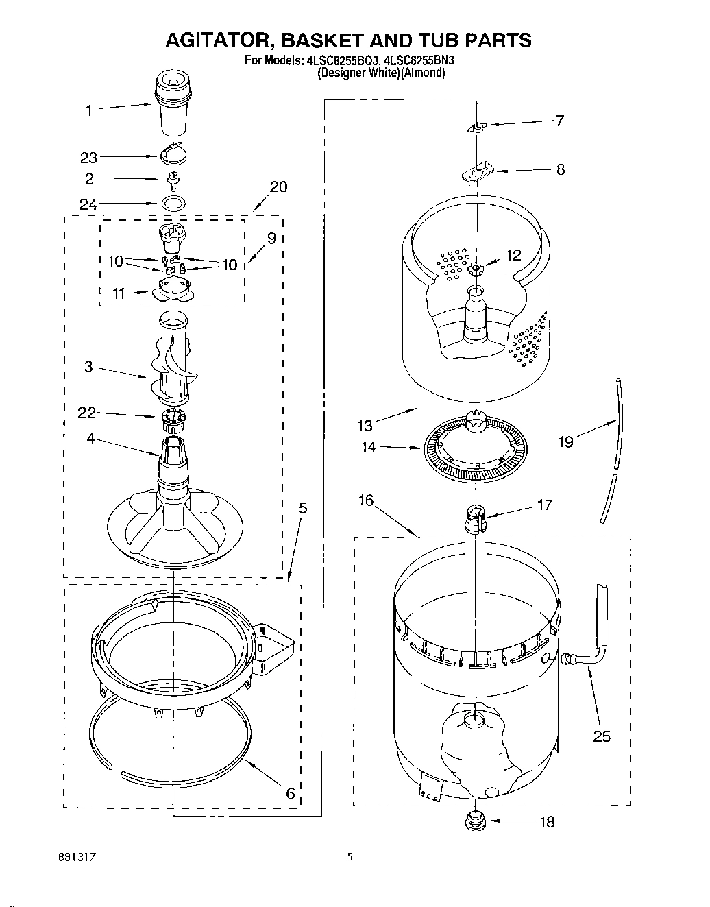 03 - AGITATOR, BASKET AND TUB