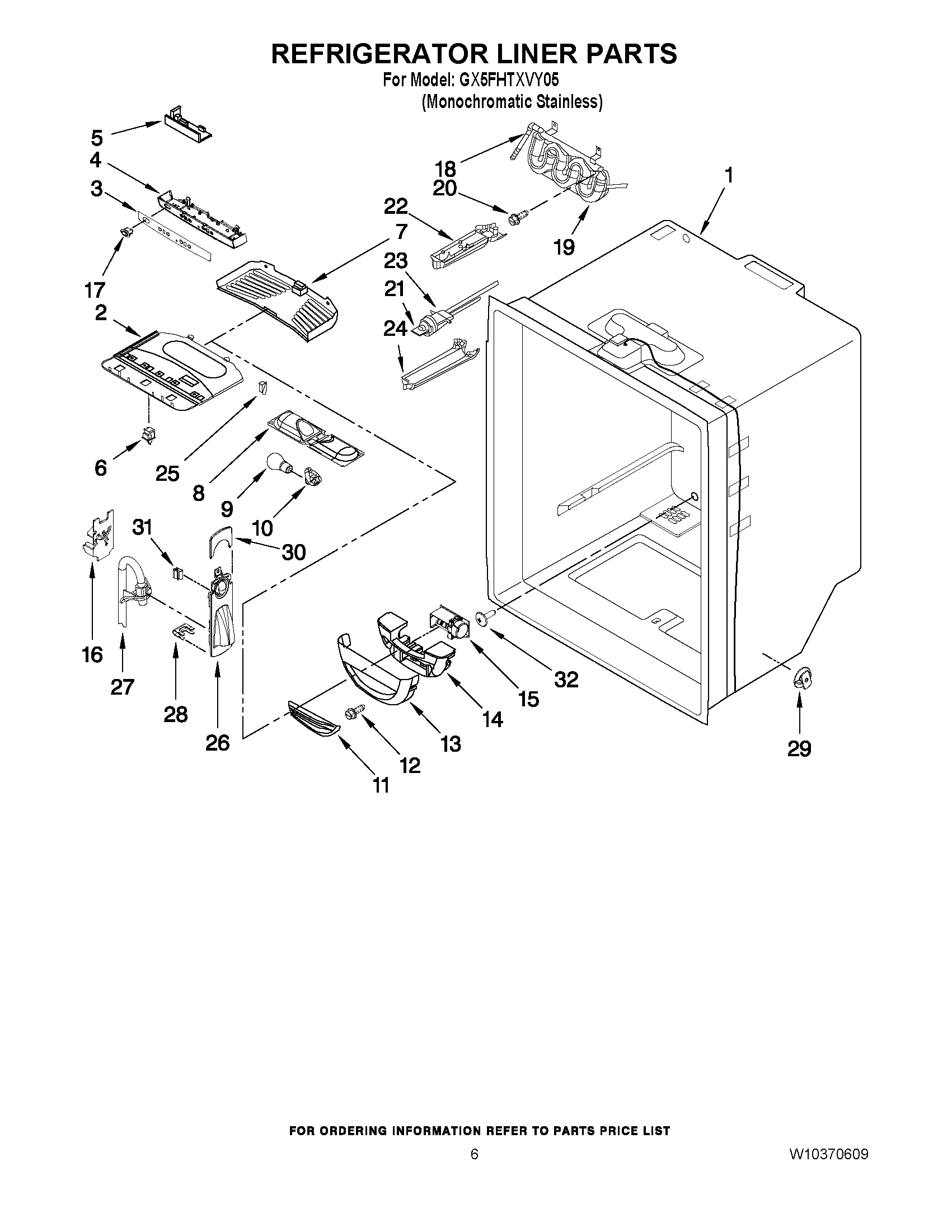 04 - REFRIGERATOR LINER PARTS