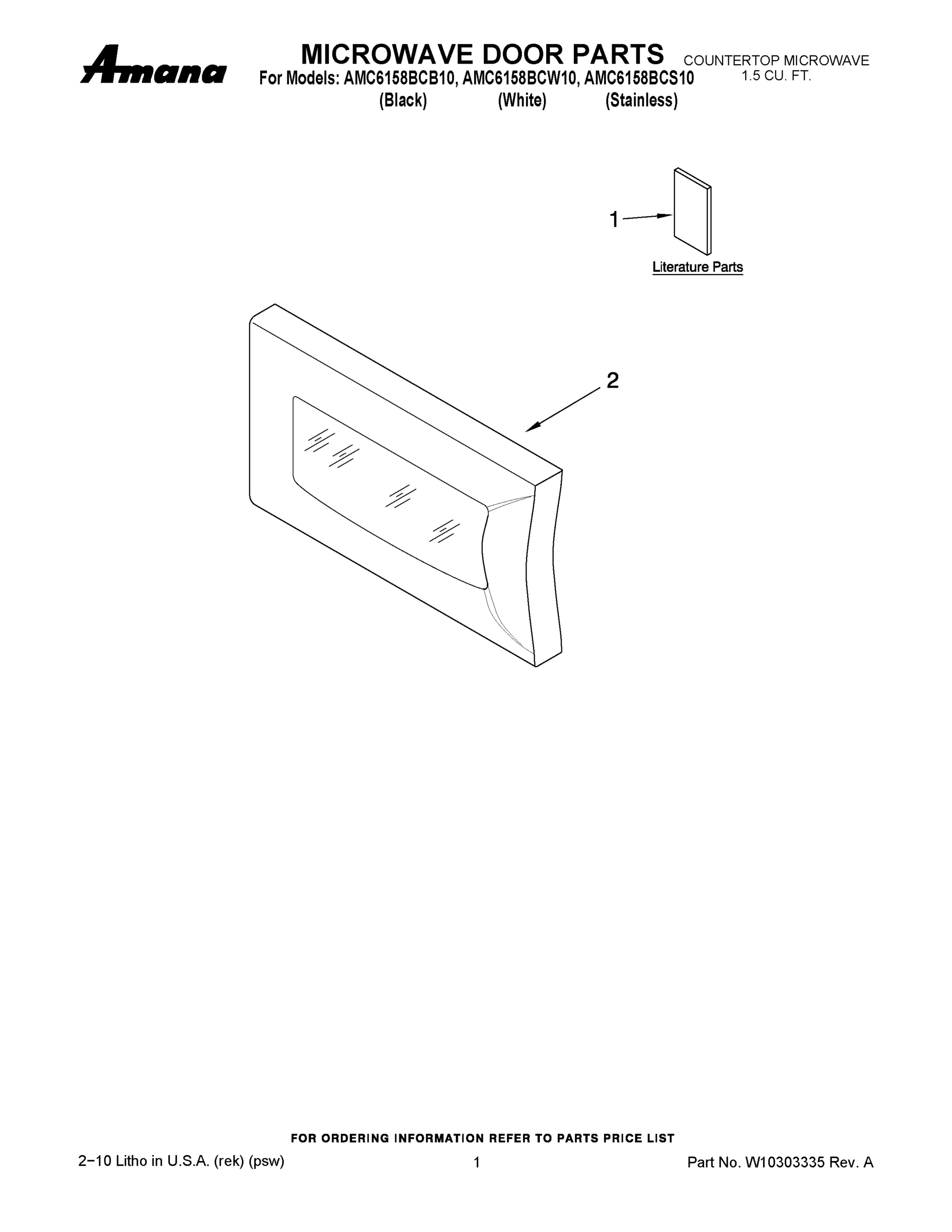 01 - MICROWAVE DOOR PARTS