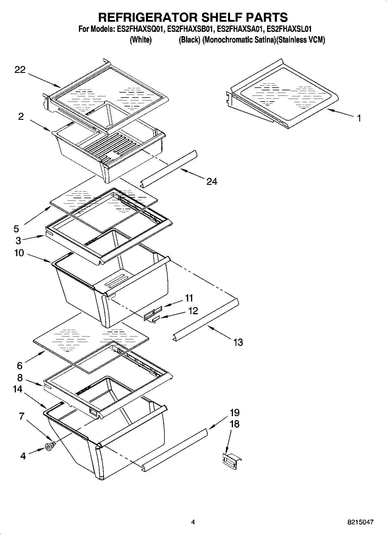 03 - REFRIGERATOR SHELF PARTS