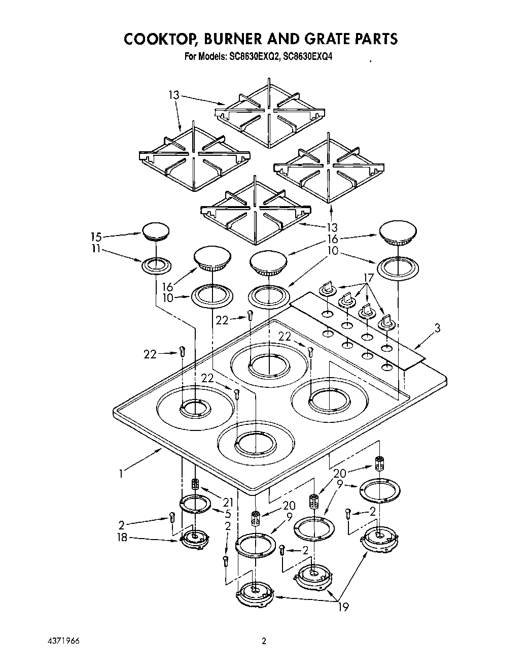 02 - COOKTOP, BURNER AND GRATE