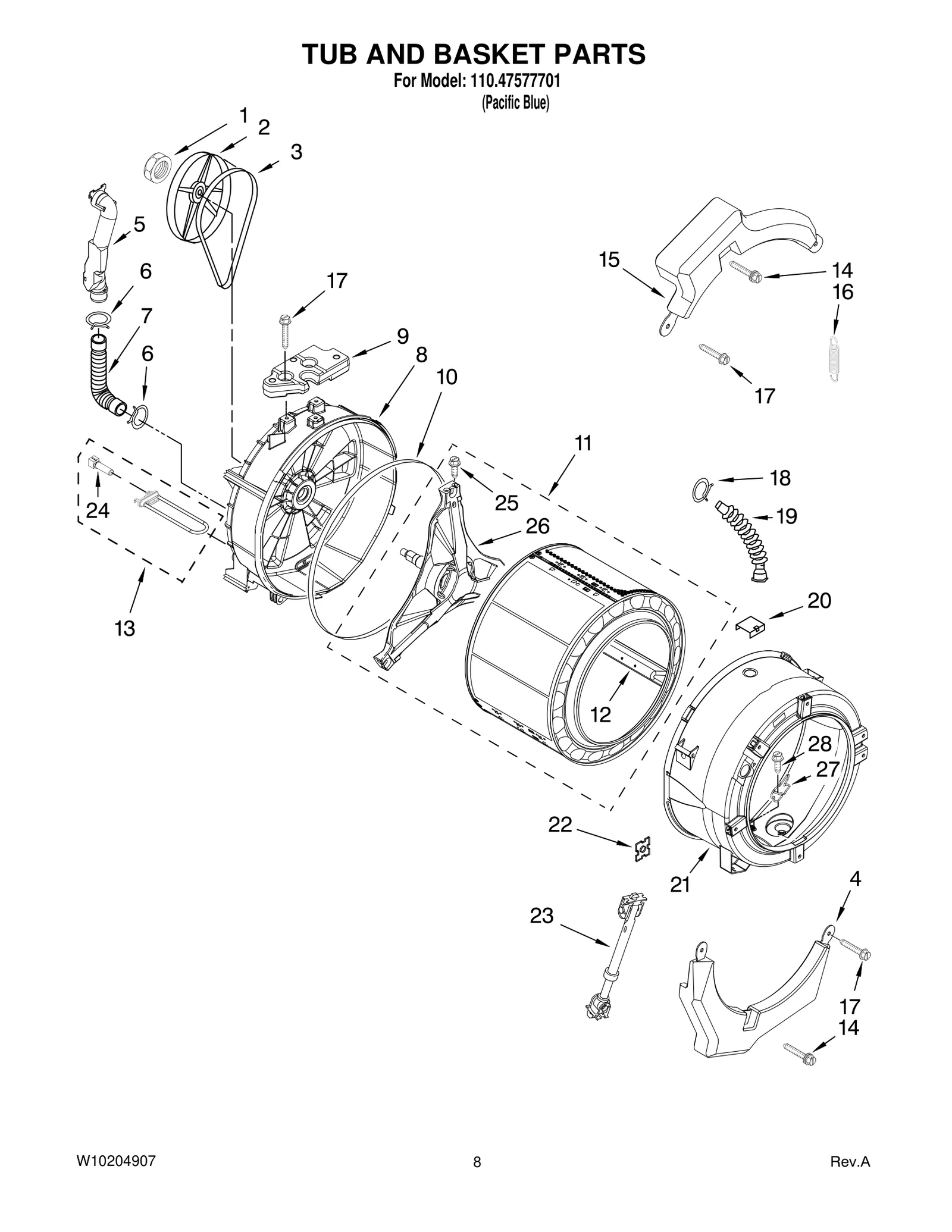 TUB AND BASKET PARTS