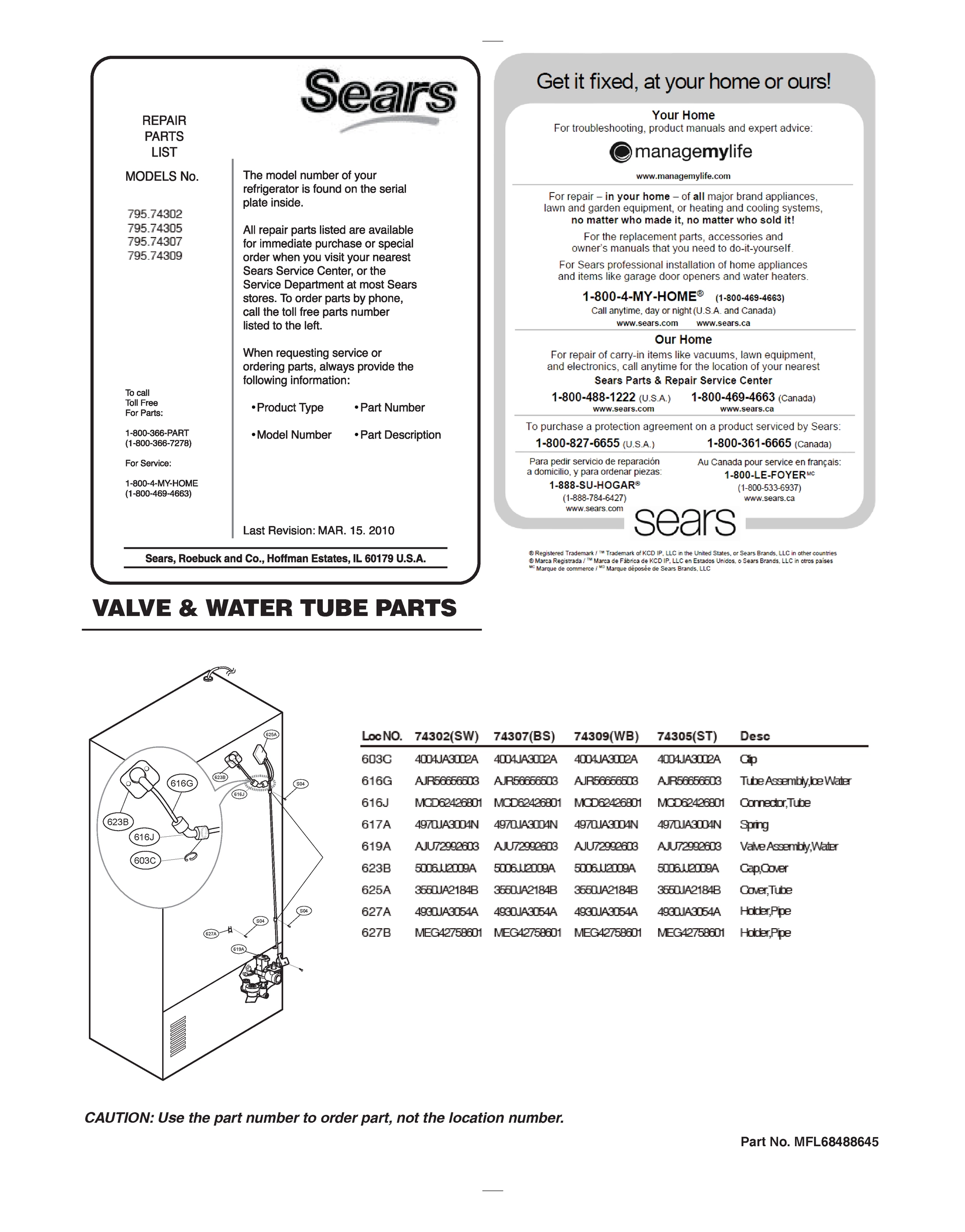 VALVE & WATER TUBE PARTS