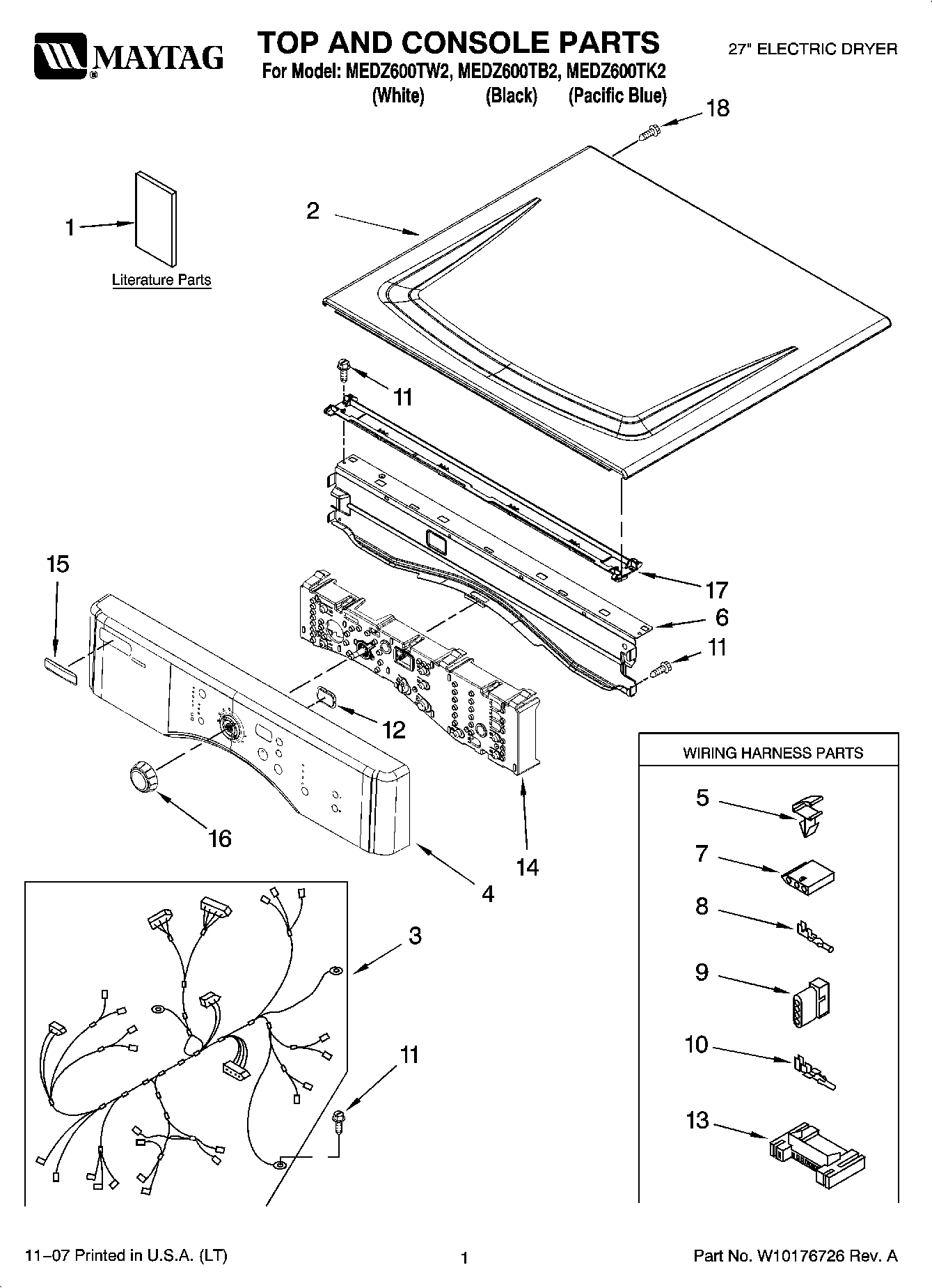 01 - TOP AND CONSOLE PARTS