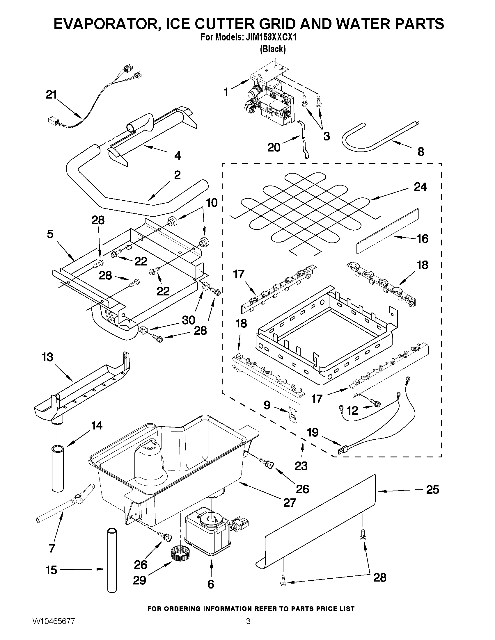 02 - EVAPORATOR, ICE CUTTER GRID AND WATER PARTS