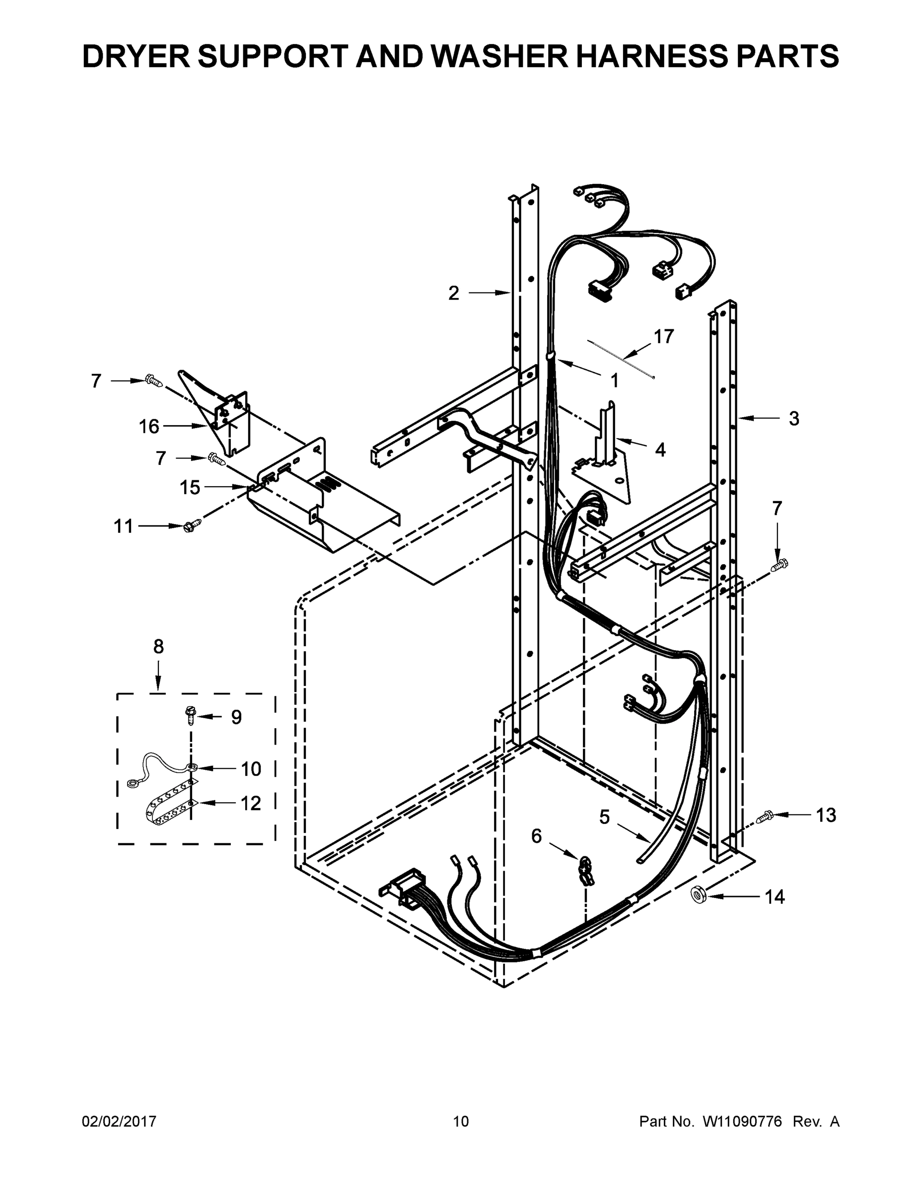 06 - DRYER SUPPORT AND WASHER HARNESS PARTS