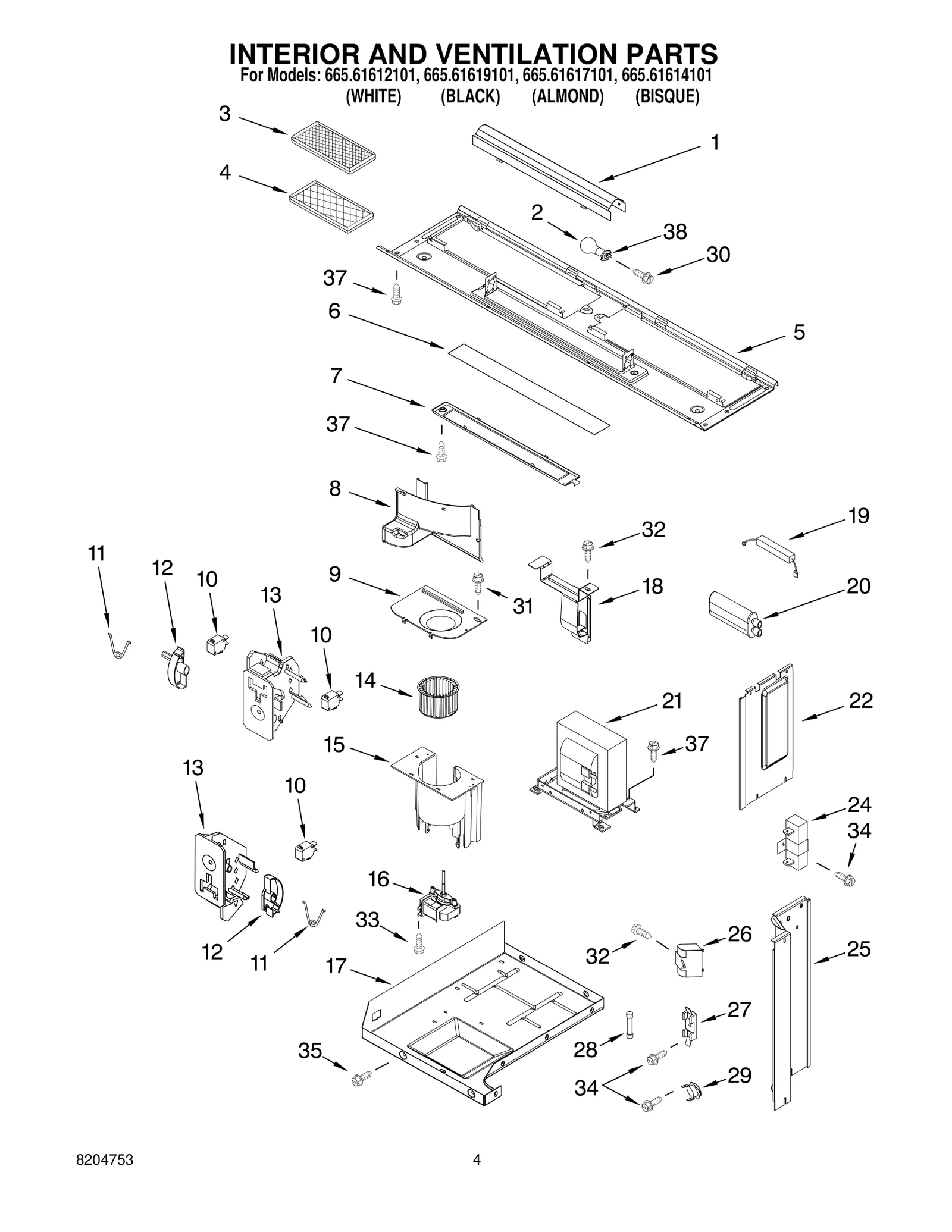 INTERIOR AND VENTILATION PARTS