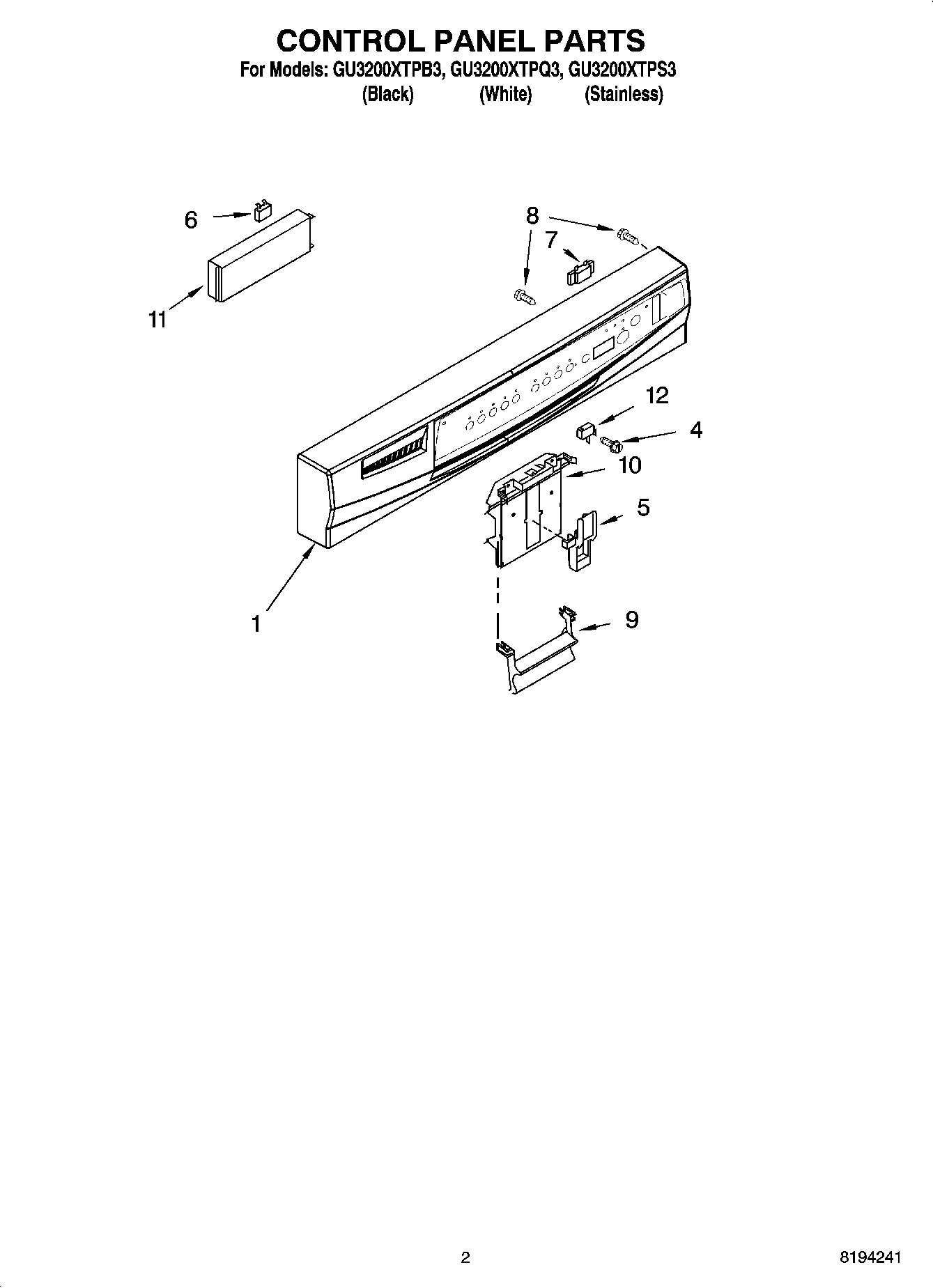 02 - CONTROL PANEL PARTS