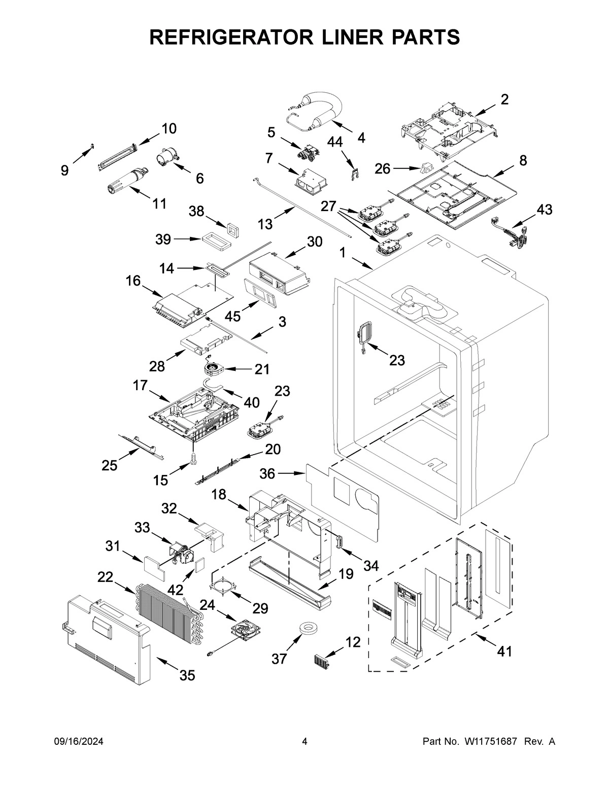 03 - REFRIGERATOR LINER PARTS