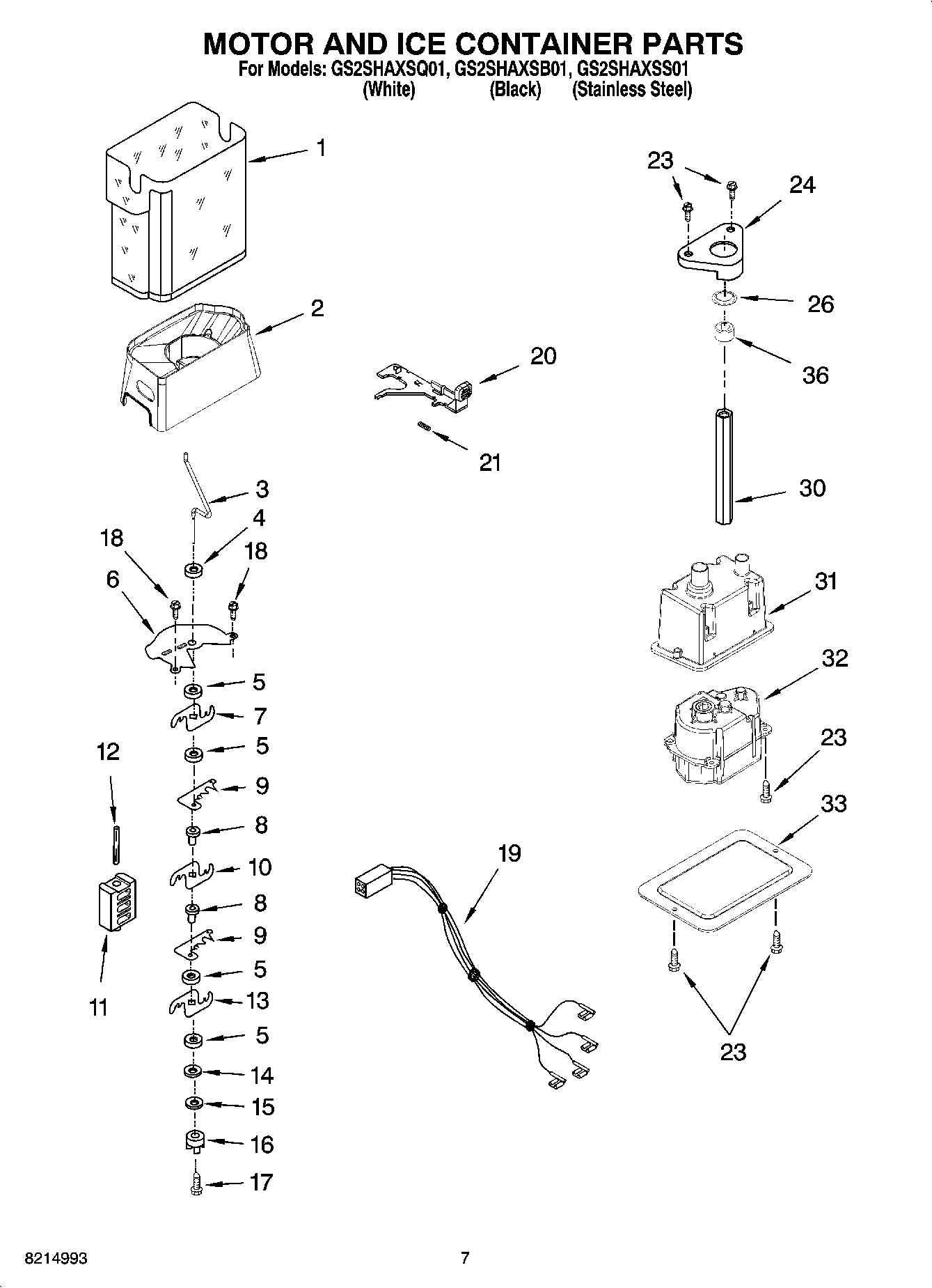 05 - MOTOR AND ICE CONTAINER PARTS