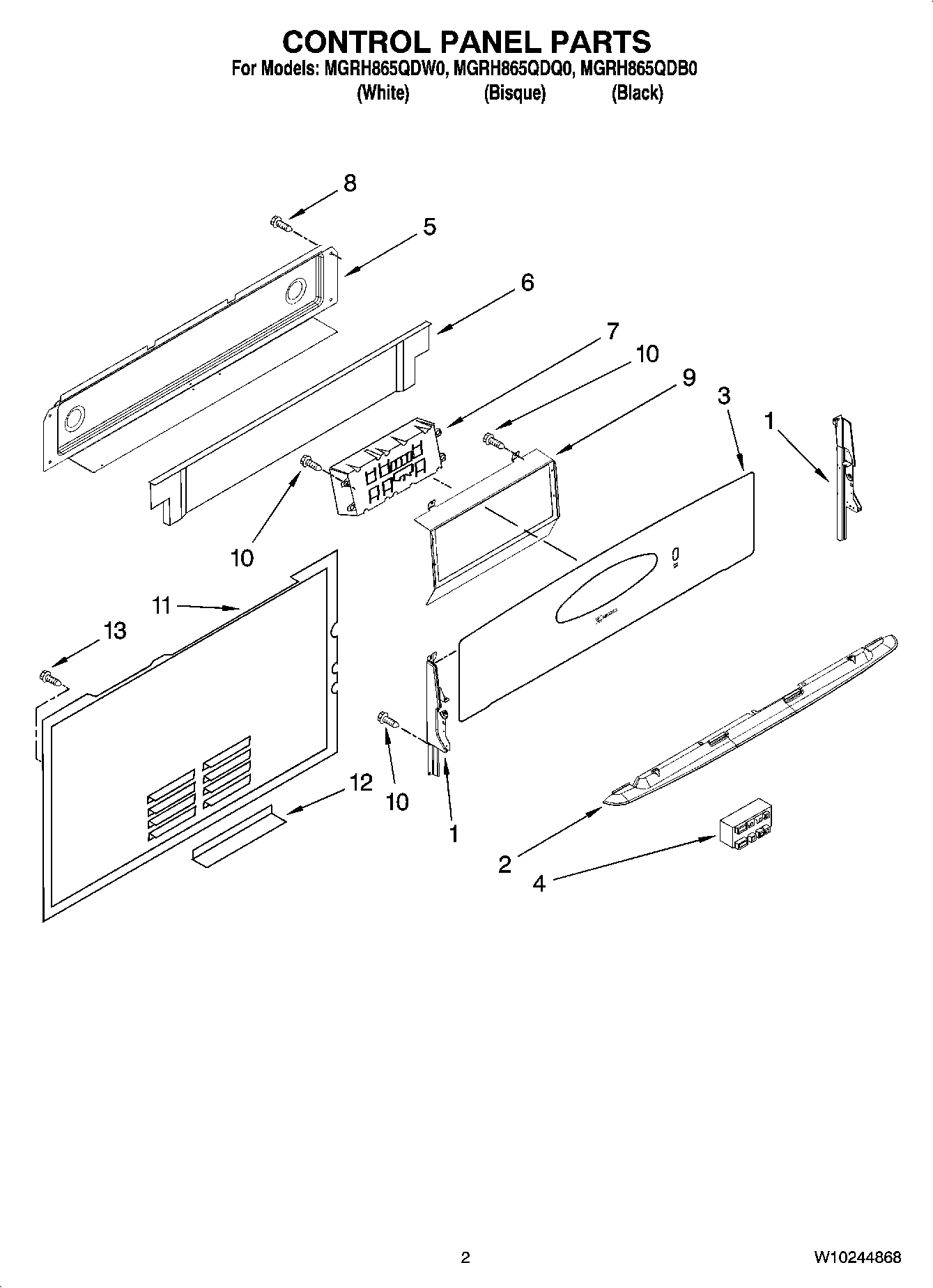 02 - CONTROL PANEL PARTS