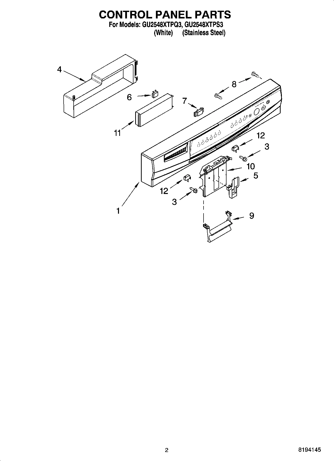 02 - CONTROL PANEL PARTS