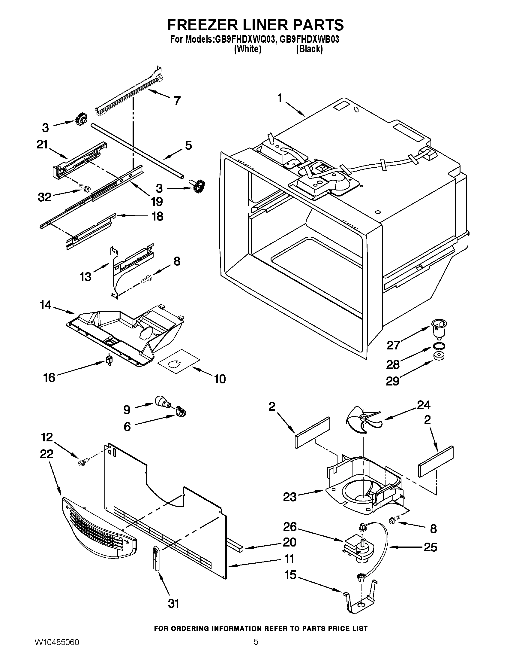 03 - FREEZER LINER PARTS