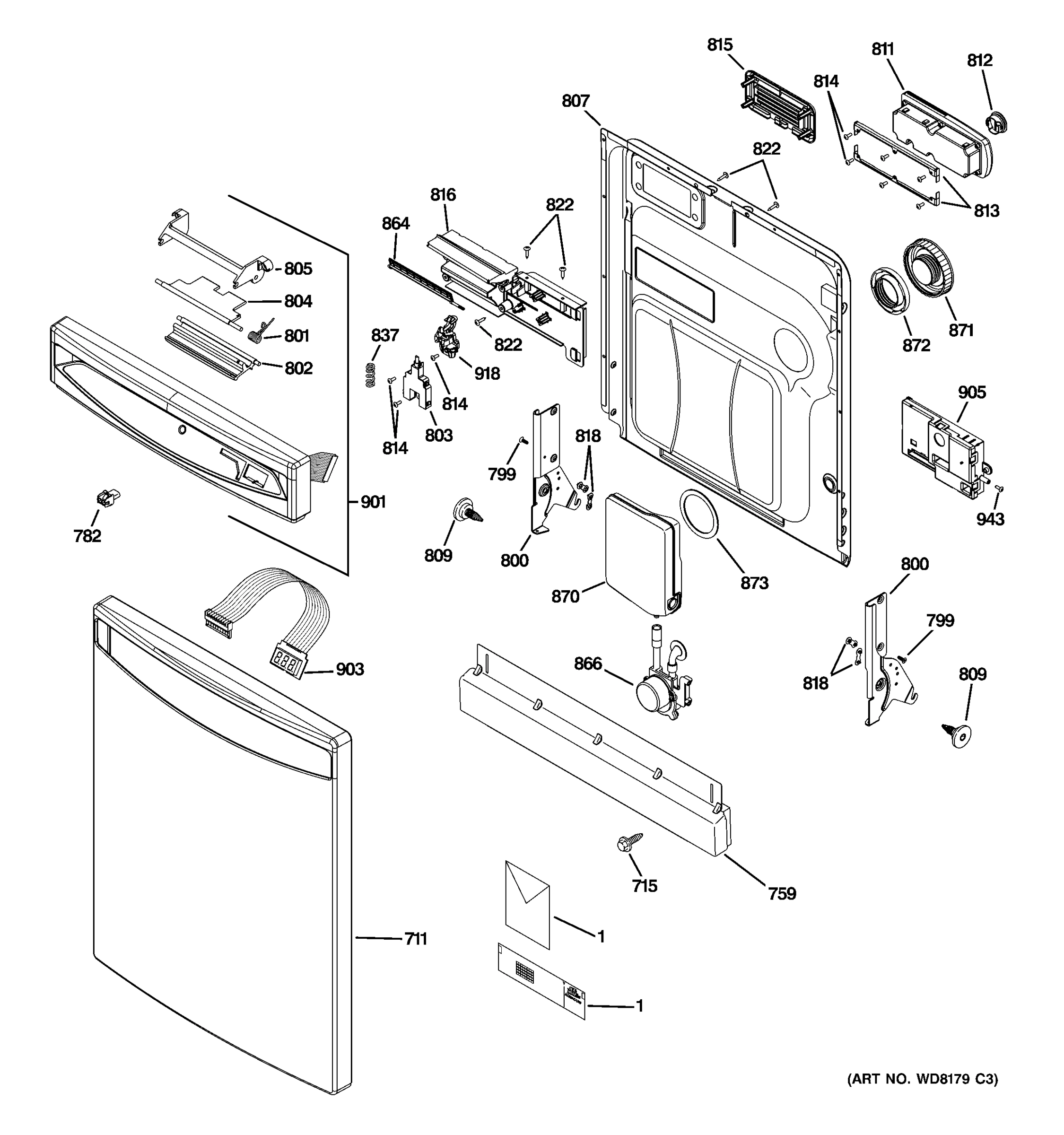 ESCUTCHEON & DOOR ASSEMBLY
