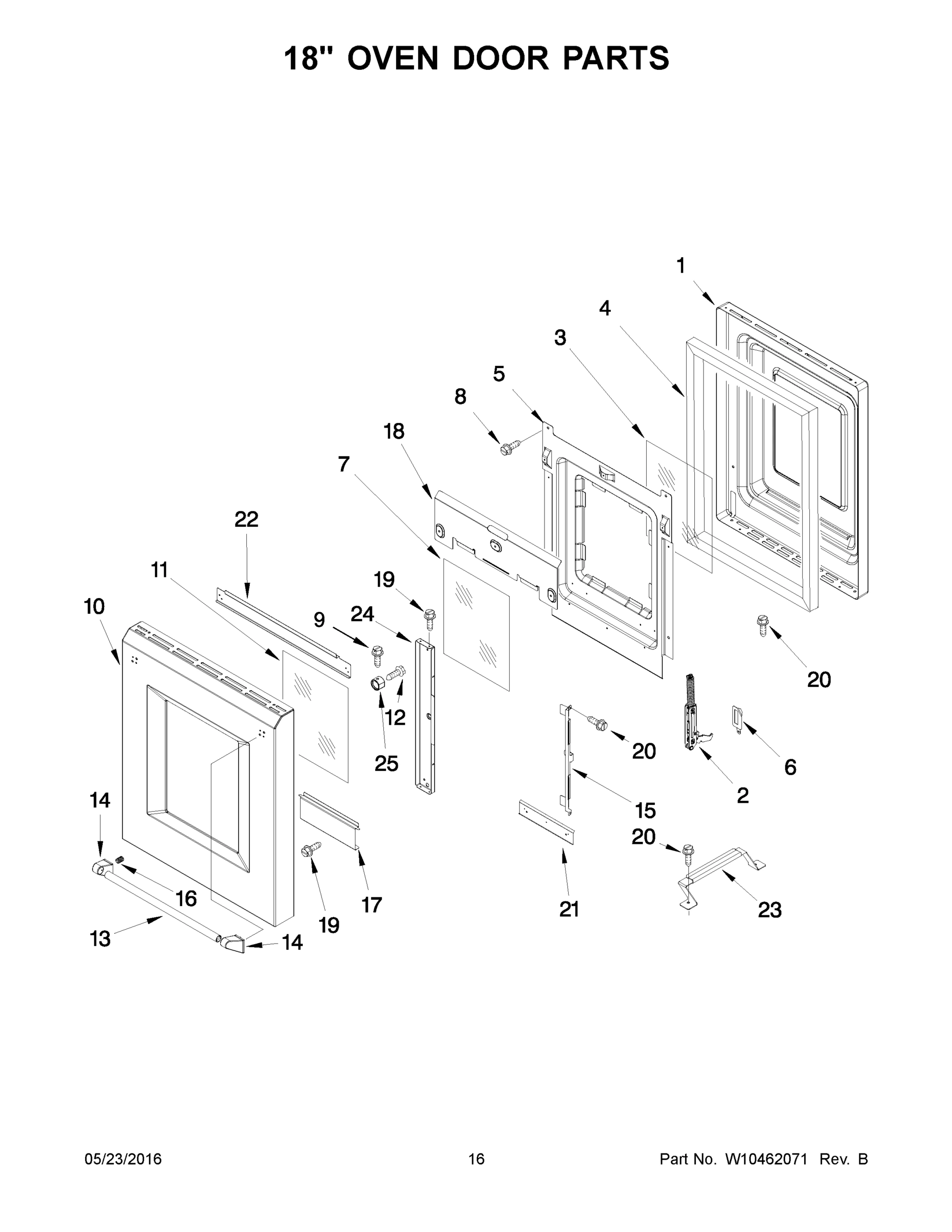 09 - 18 INCH OVEN DOOR PARTS
